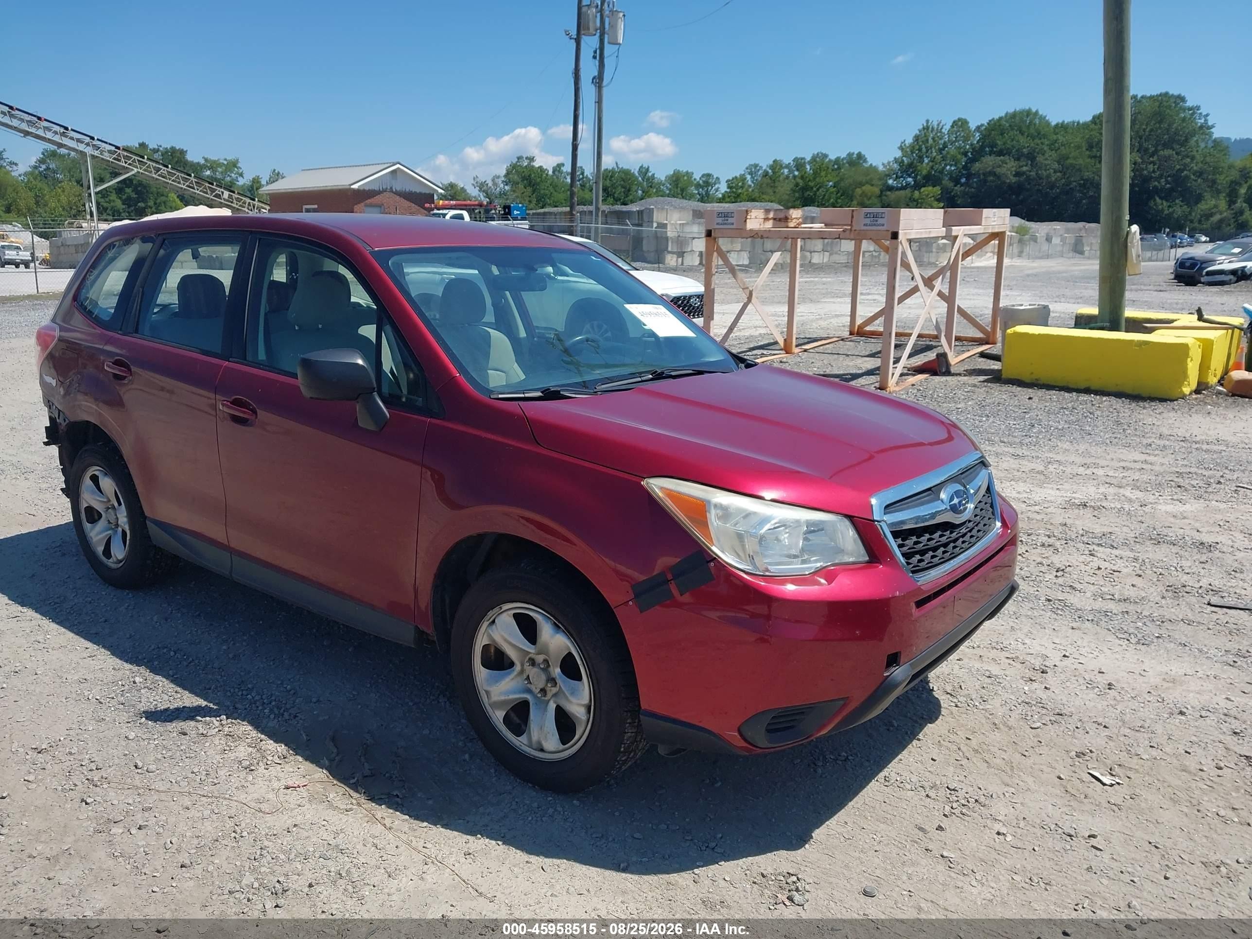 2014 Subaru Forester 2.5i Red vin: JF2SJAAC2EG462984