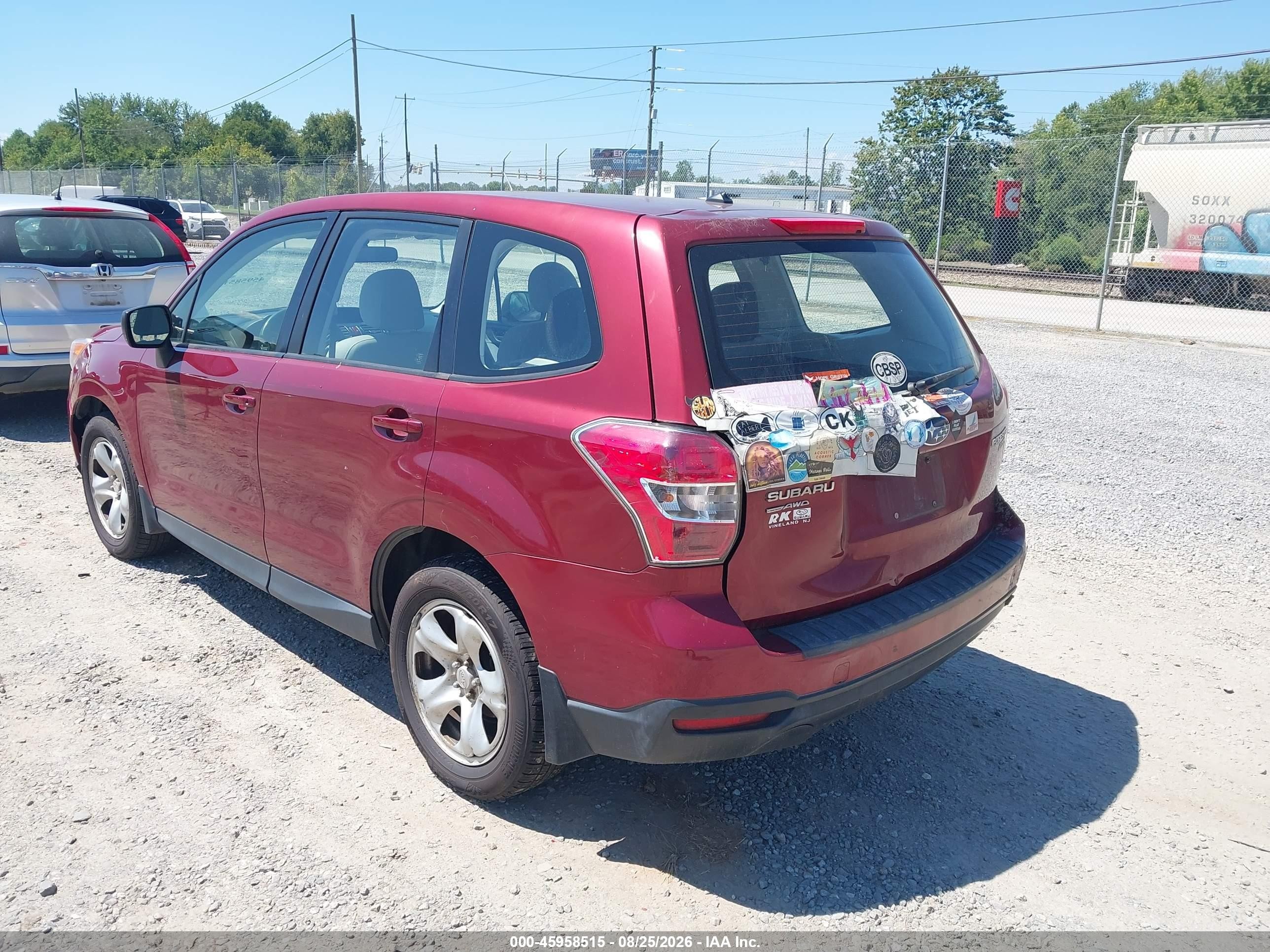 2014 Subaru Forester 2.5i Red vin: JF2SJAAC2EG462984