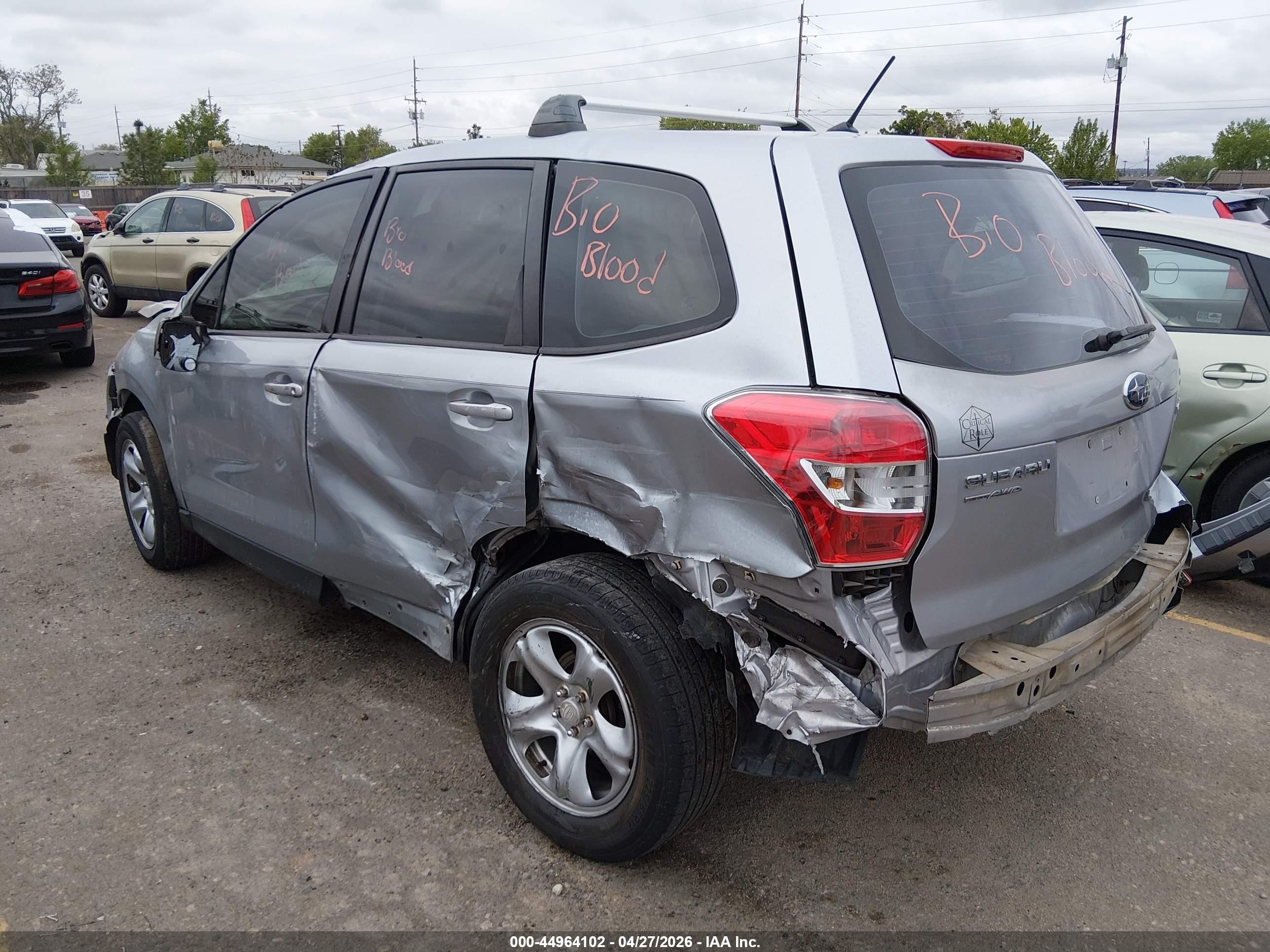 2014 Subaru Forester 2.5i Silver vin: JF2SJAAC2EH512812