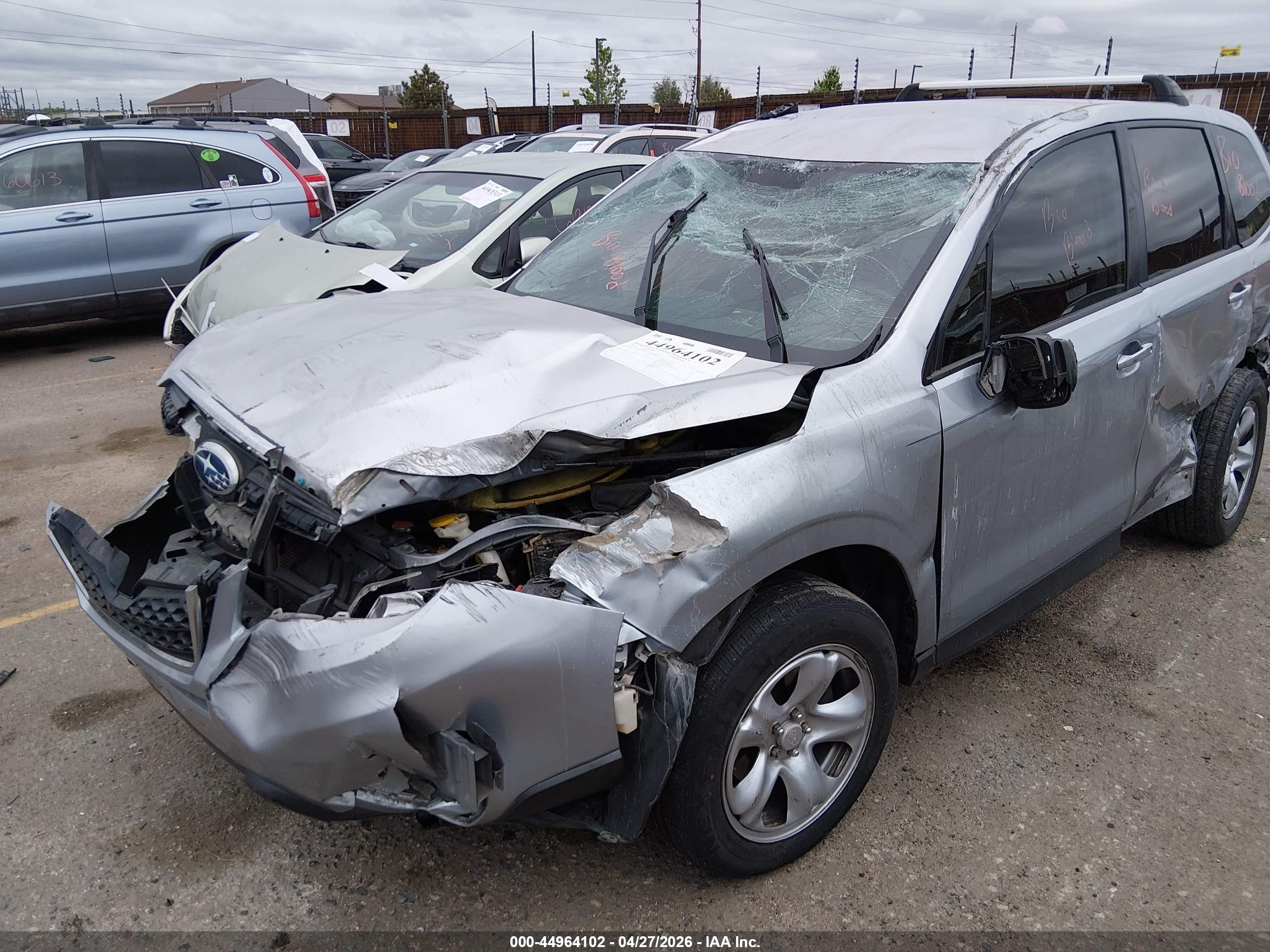 2014 Subaru Forester 2.5i Silver vin: JF2SJAAC2EH512812
