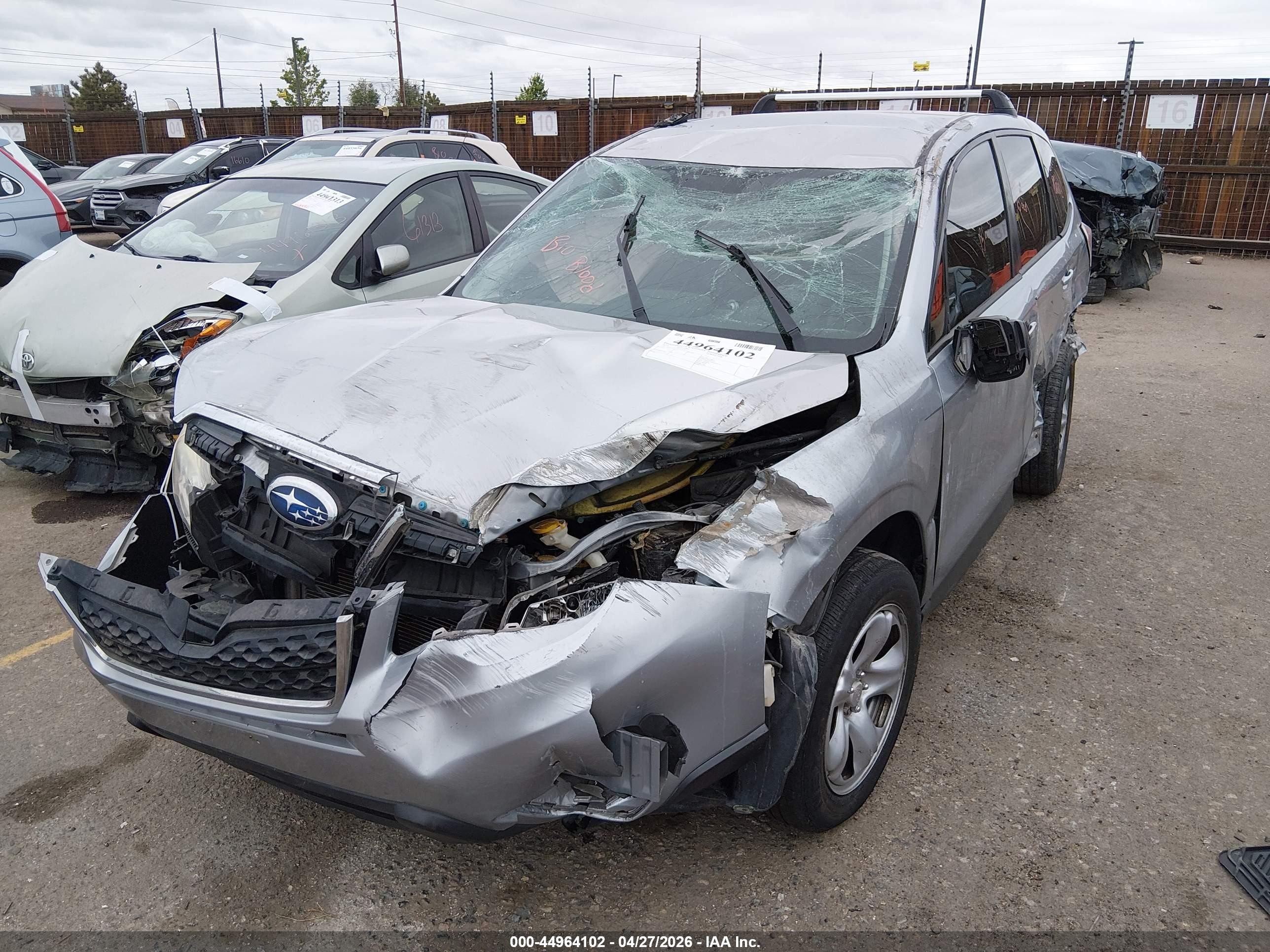 2014 Subaru Forester 2.5i Silver vin: JF2SJAAC2EH512812
