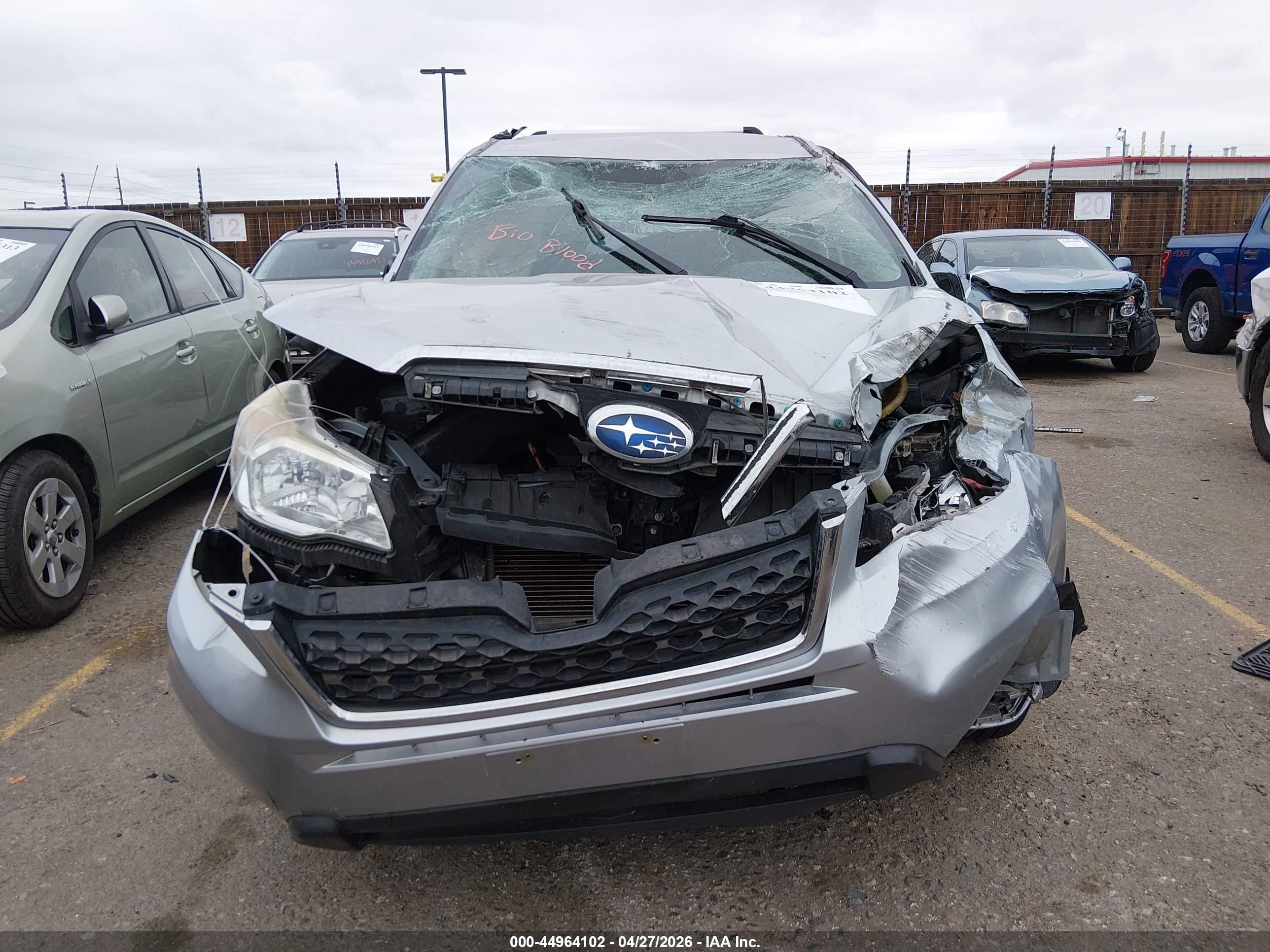 2014 Subaru Forester 2.5i Silver vin: JF2SJAAC2EH512812