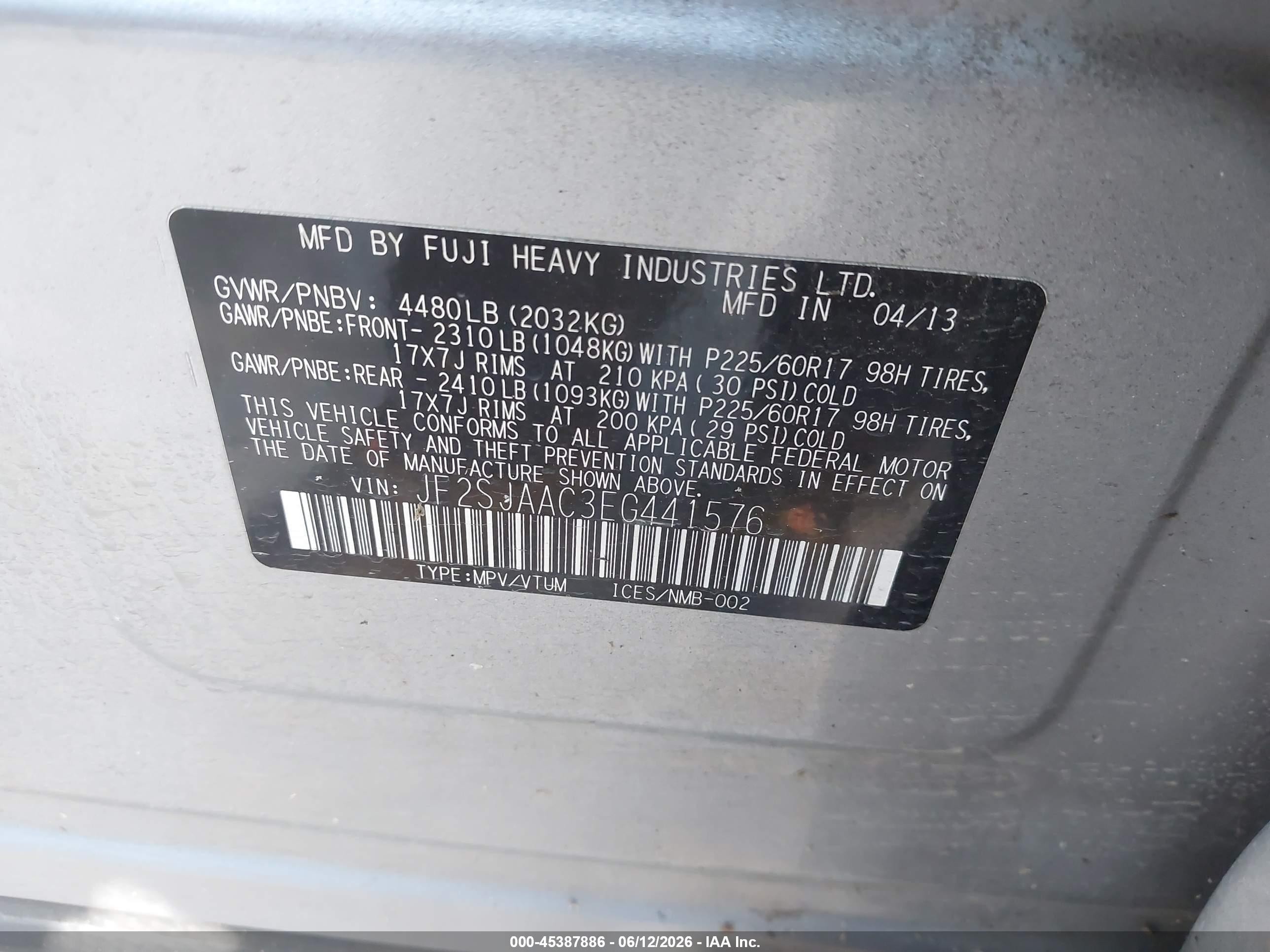 2014 Subaru Forester 2.5i Gray vin: JF2SJAAC3EG441576