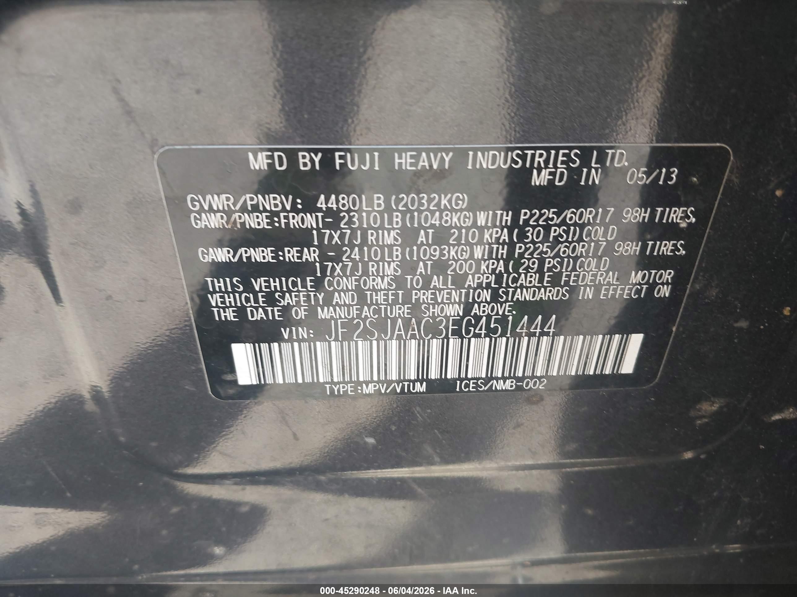 2014 Subaru Forester 2.5i Gray vin: JF2SJAAC3EG451444