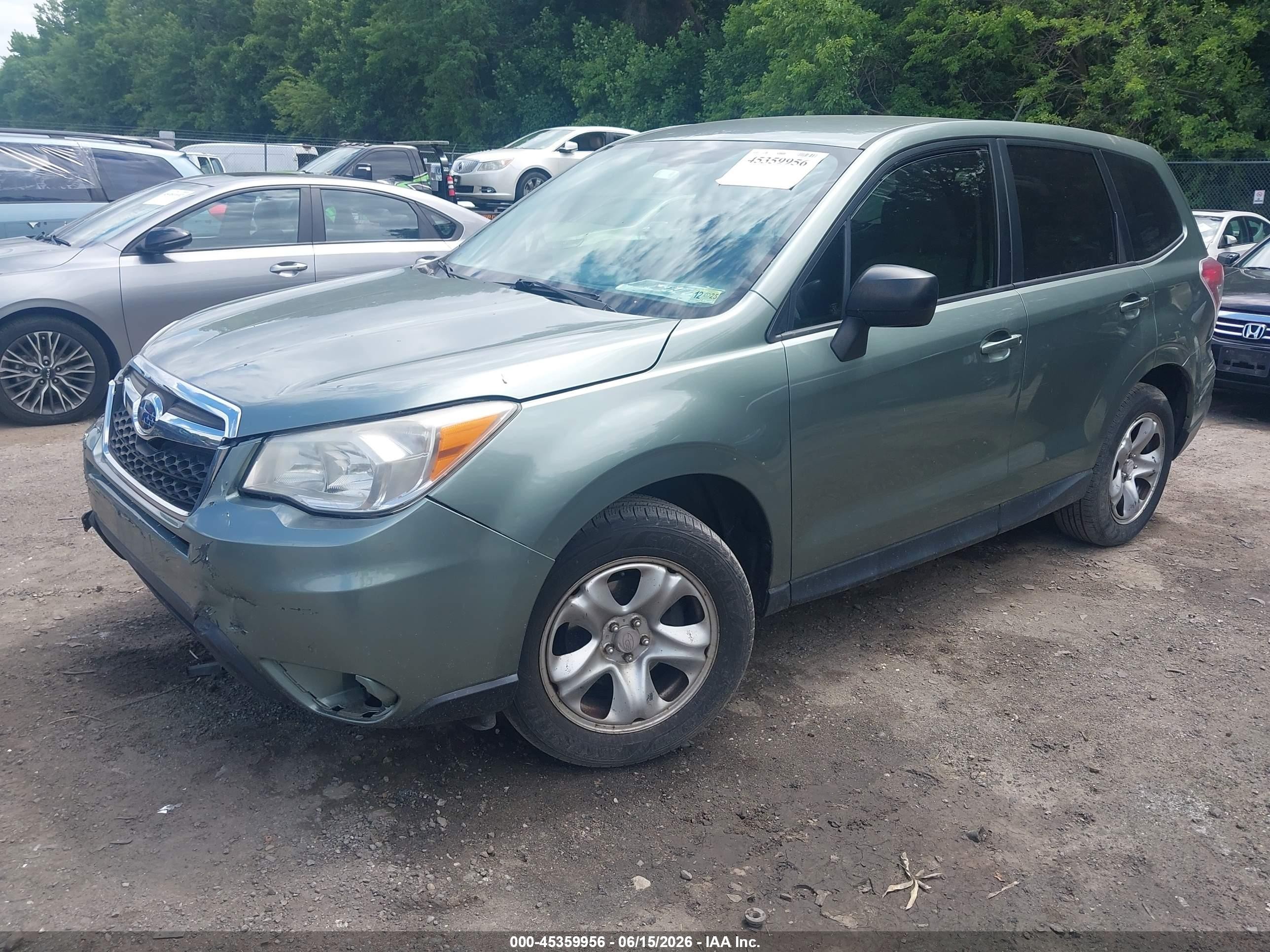 2014 Subaru Forester 2.5i Зеленый vin: JF2SJAAC4EH408855
