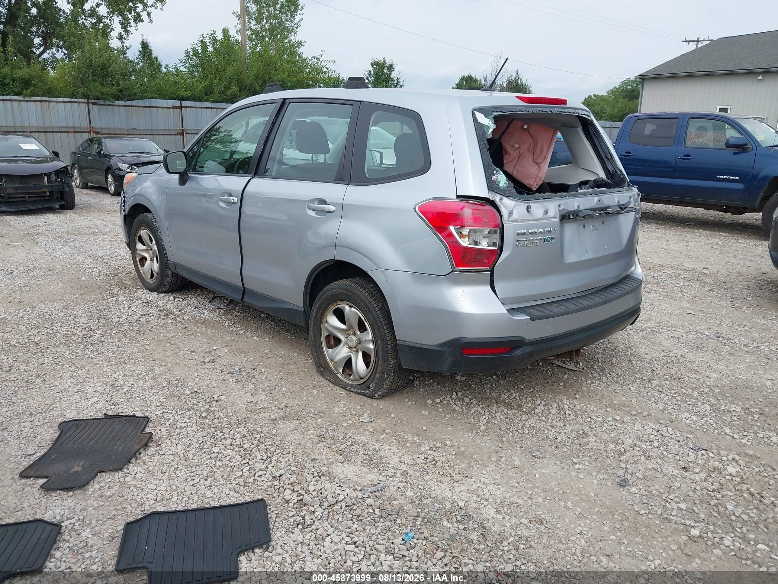 2014 Subaru Forester 2.5i Silver vin: JF2SJAAC4EH480297