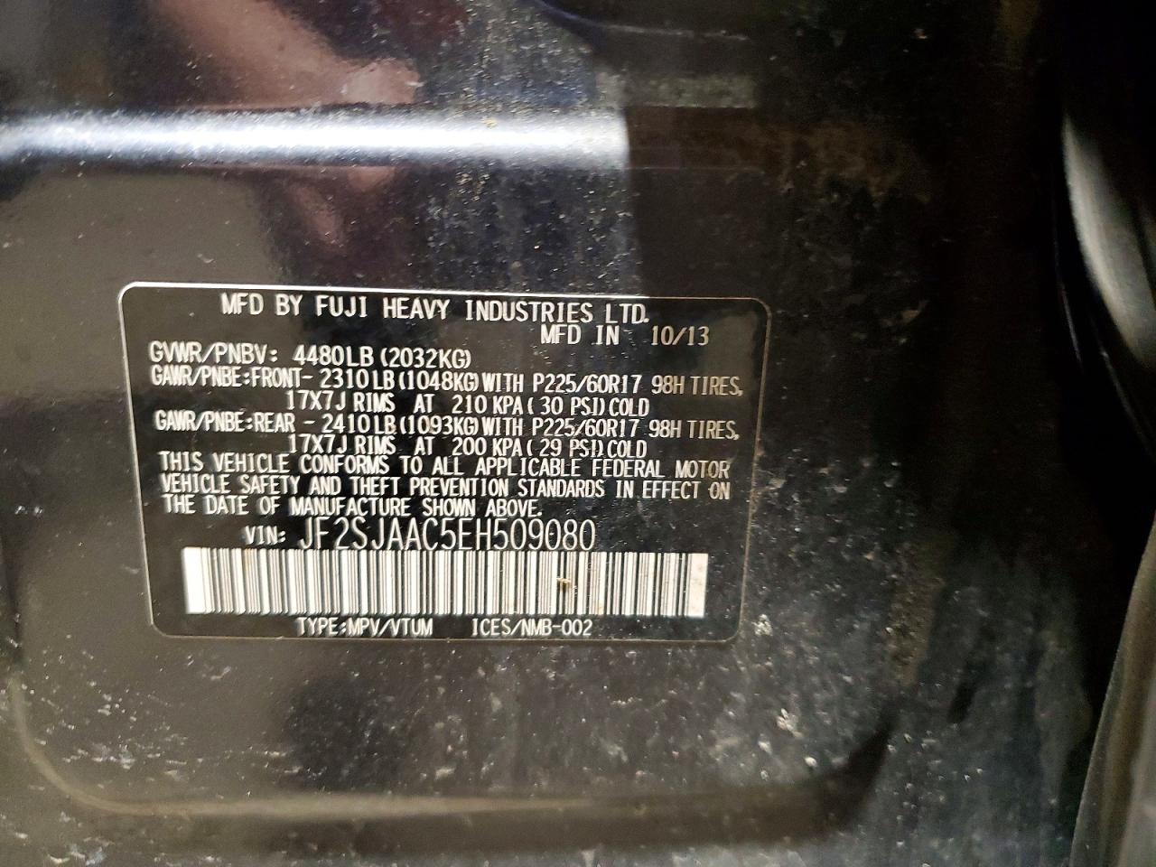 2014 Subaru Forester 2.5i Gray vin: JF2SJAAC5EH509080