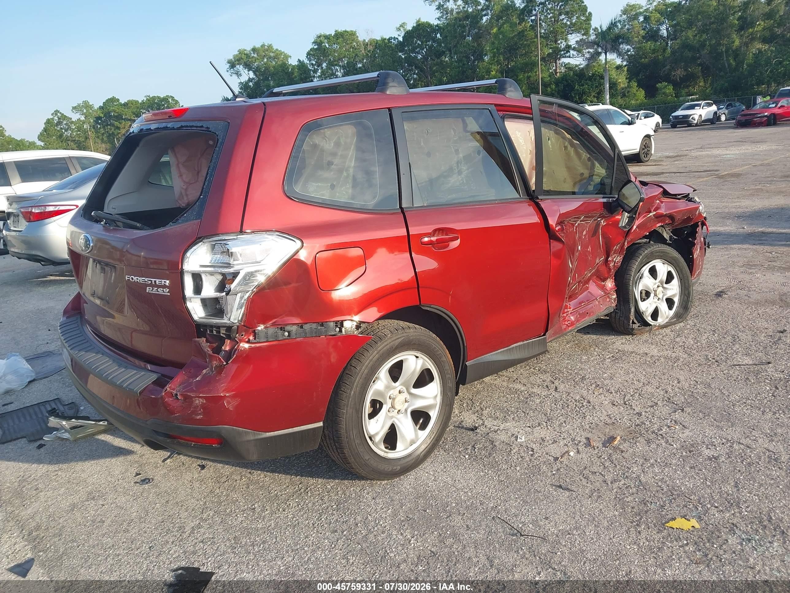 2015 Subaru Forester 2.5i Red vin: JF2SJAAC6FH839098