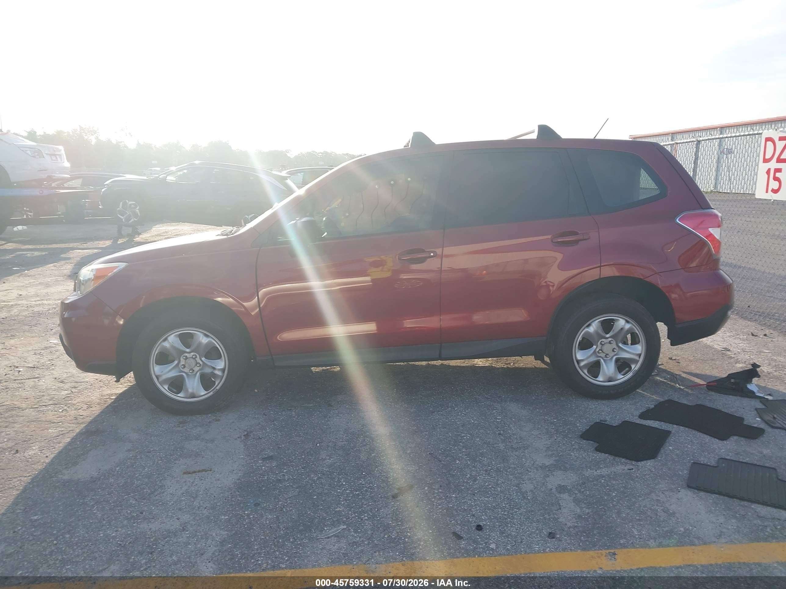 2015 Subaru Forester 2.5i Red vin: JF2SJAAC6FH839098