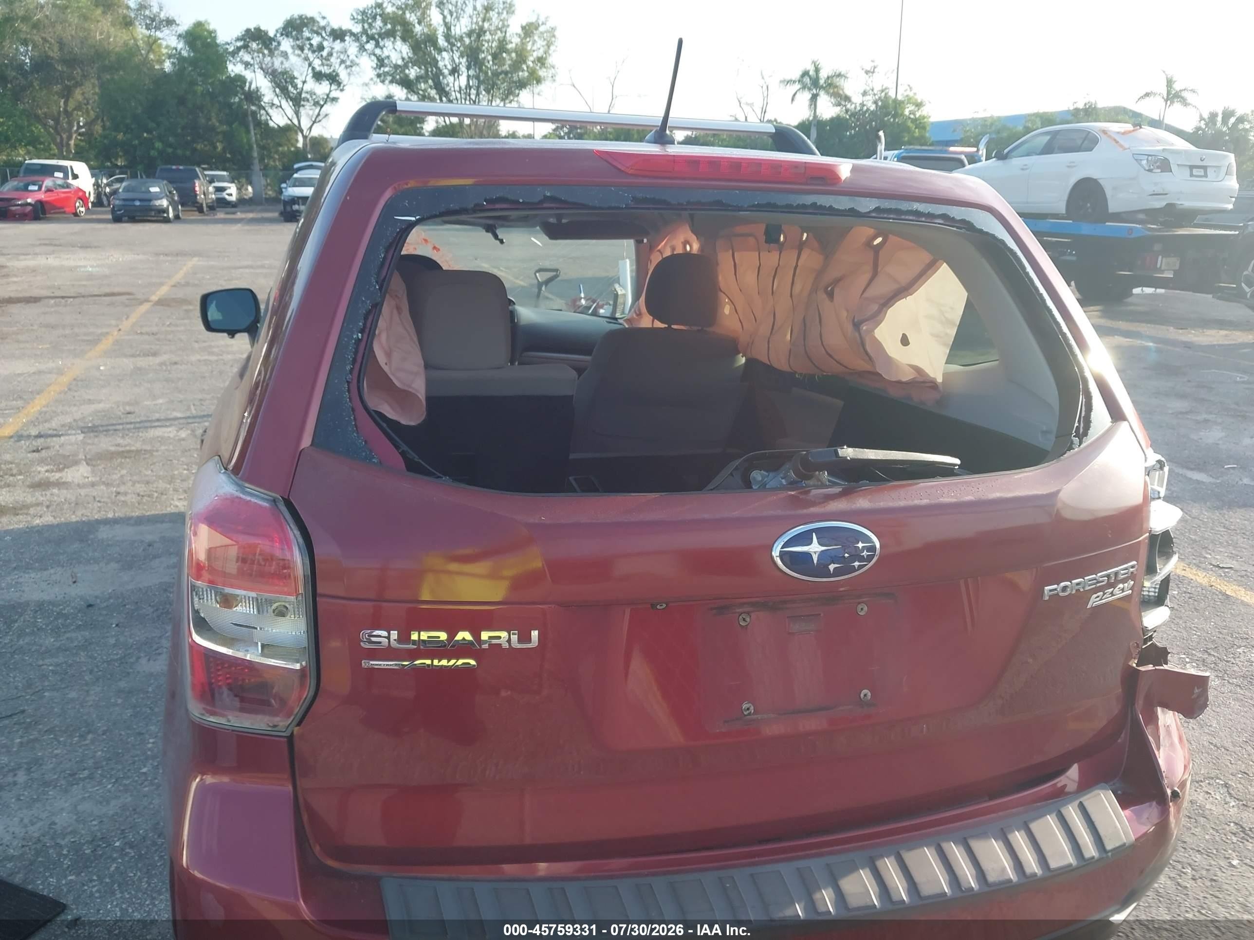 2015 Subaru Forester 2.5i Red vin: JF2SJAAC6FH839098