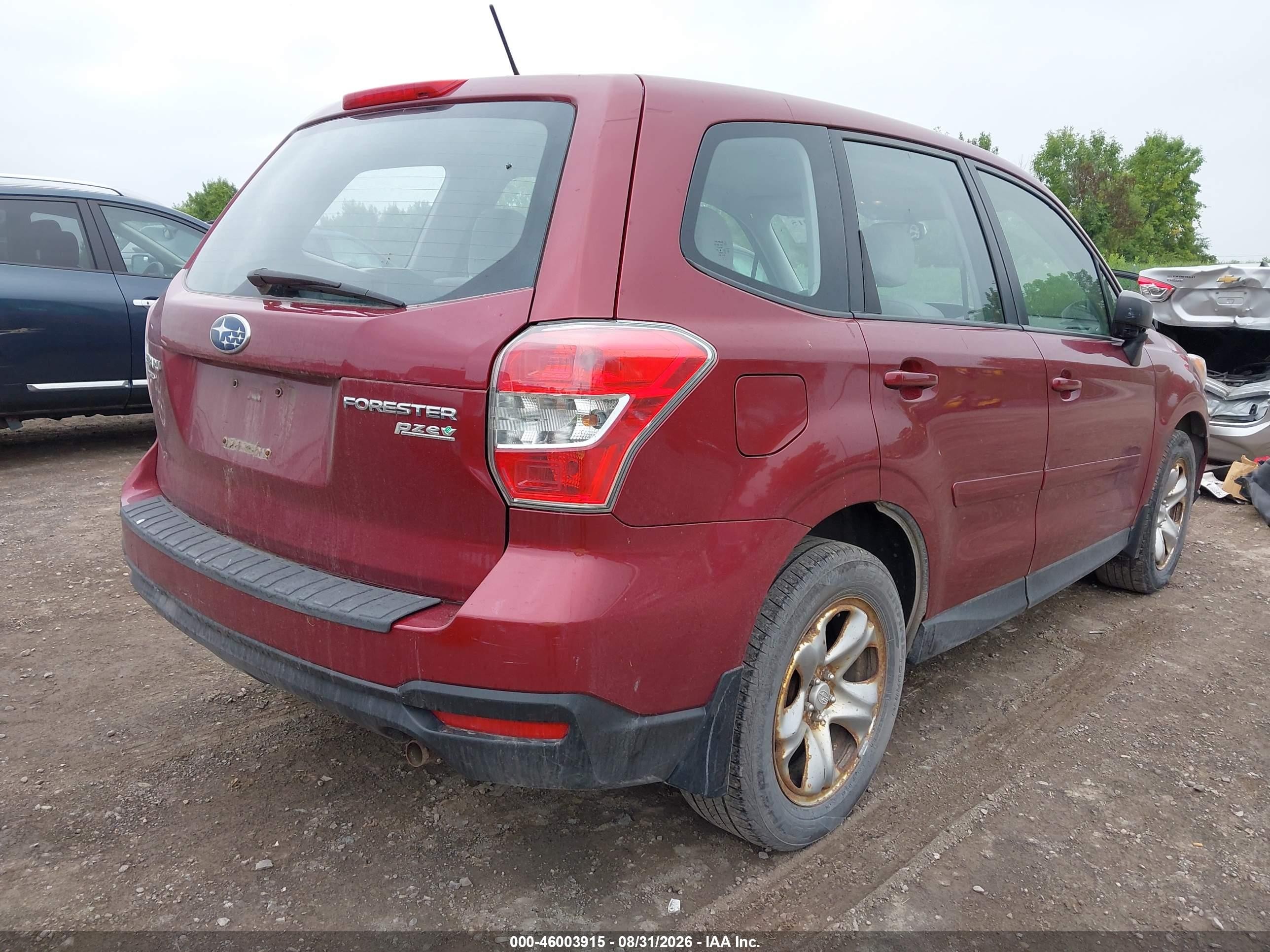 2014 Subaru Forester 2.5i Red vin: JF2SJAAC8EH417543