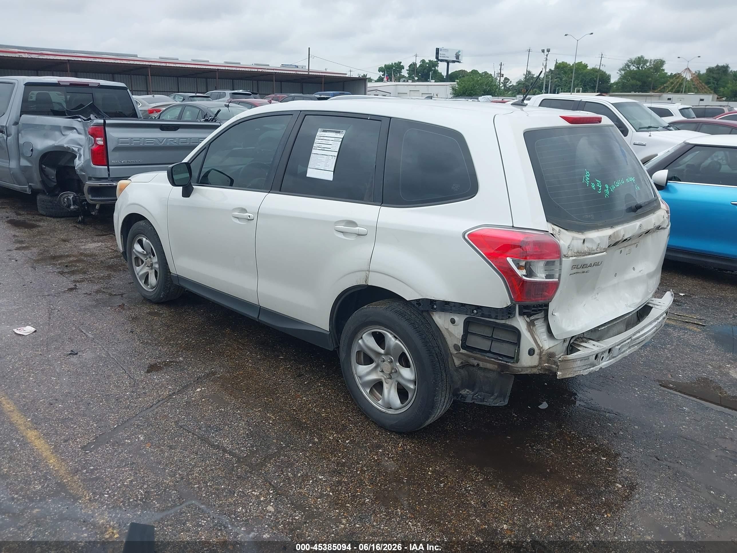 2014 Subaru Forester 2.5i White vin: JF2SJAAC8EH464992