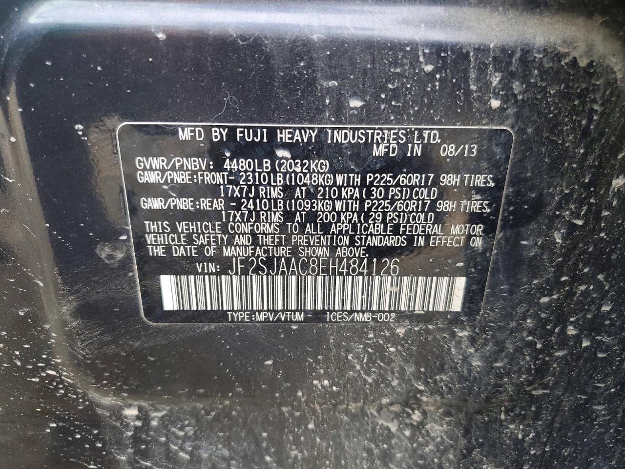 2014 Subaru Forester 2.5i Gray vin: JF2SJAAC8EH484126