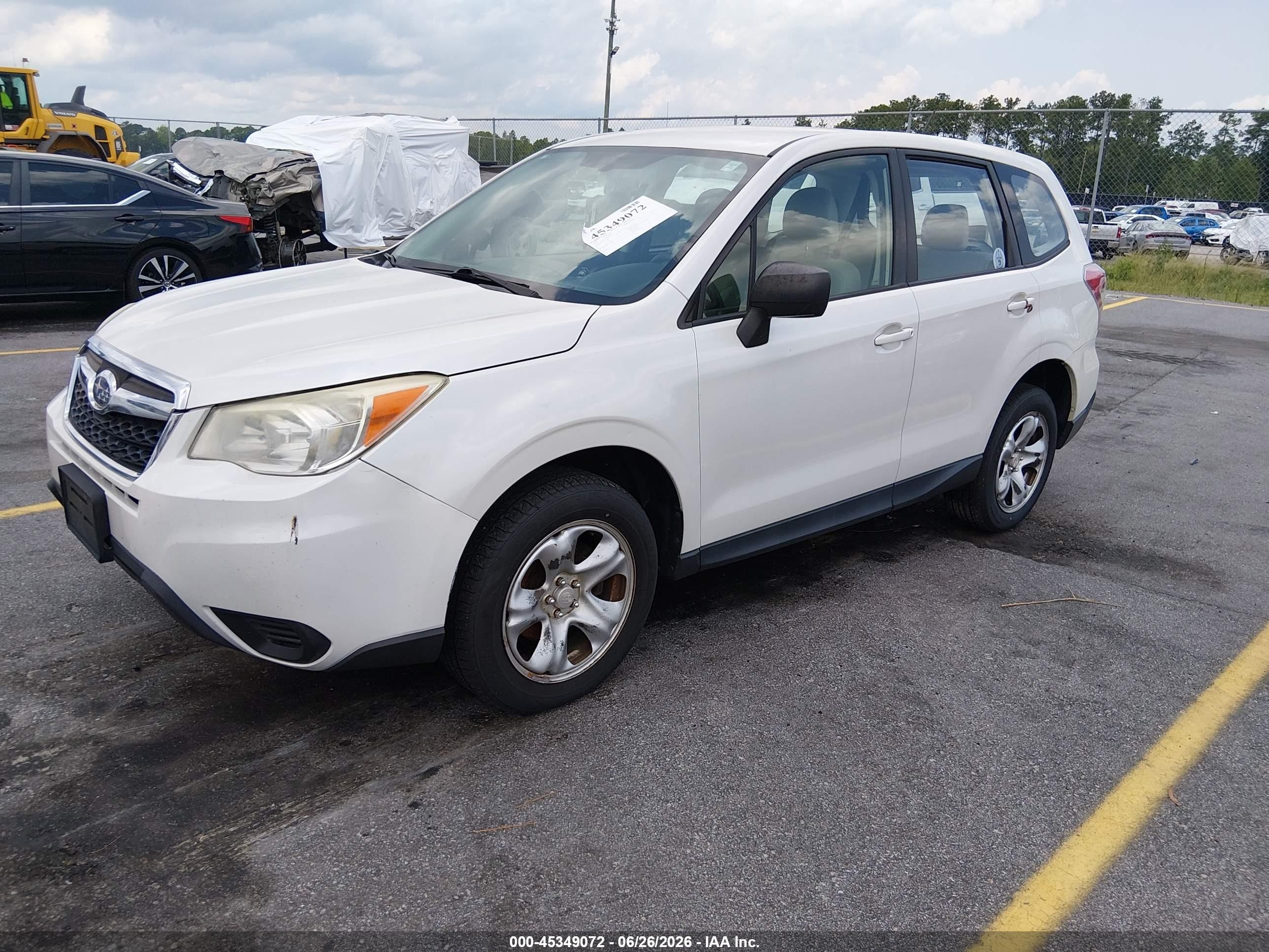2014 Subaru Forester 2.5i White vin: JF2SJAAC8EH489360