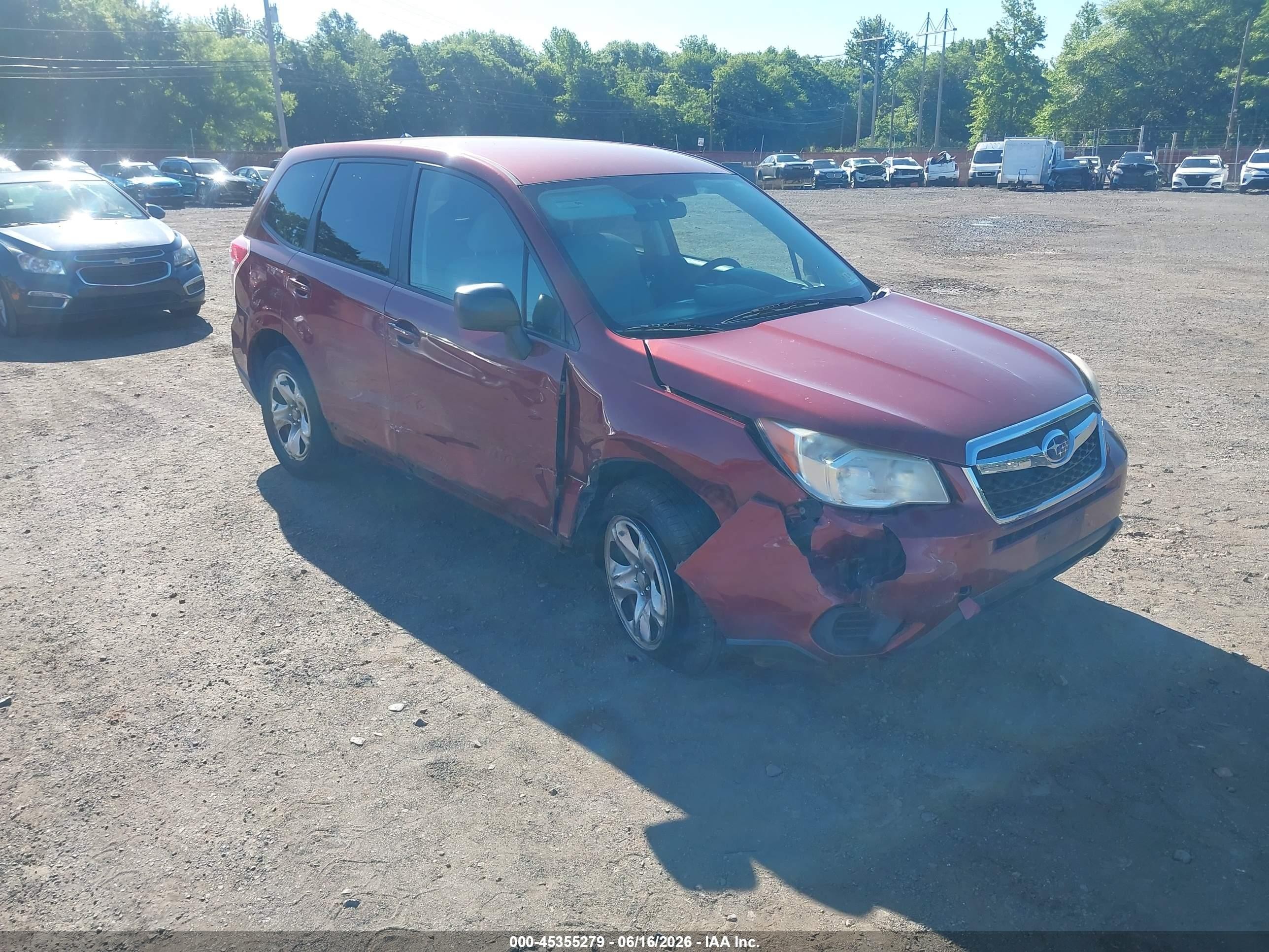 2014 Subaru Forester 2.5i Red vin: JF2SJAAC9EH405515