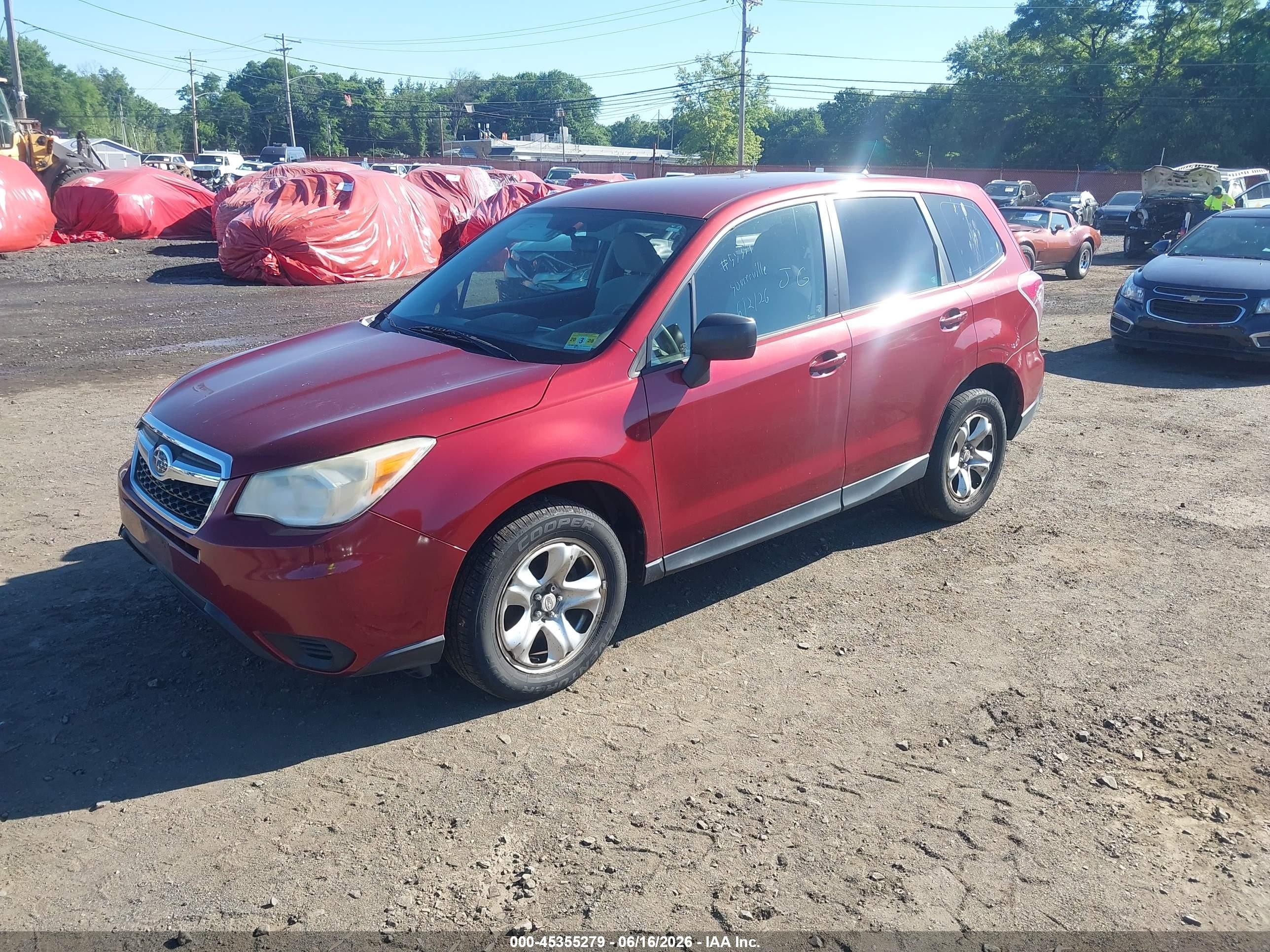 2014 Subaru Forester 2.5i Red vin: JF2SJAAC9EH405515