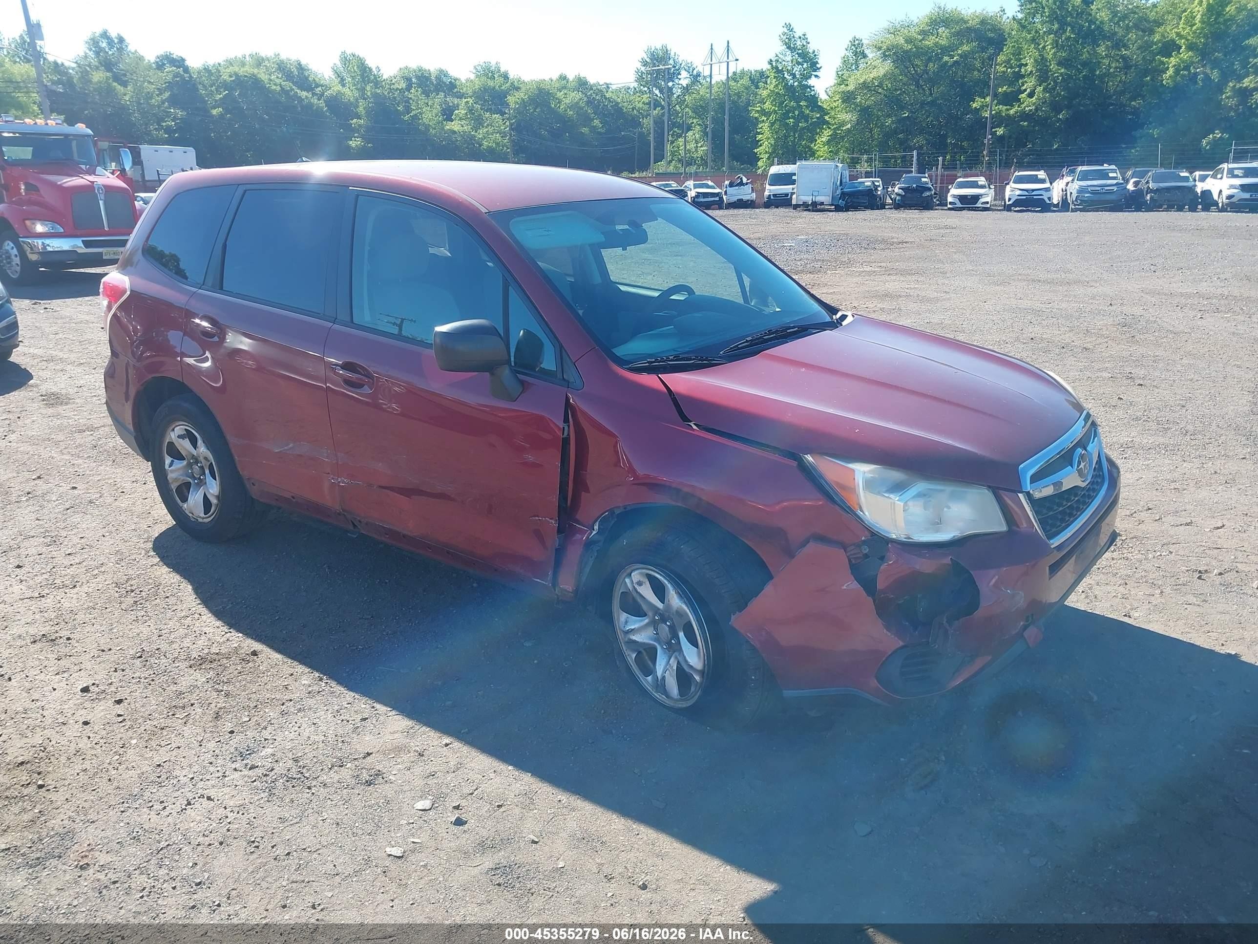 2014 Subaru Forester 2.5i Red vin: JF2SJAAC9EH405515