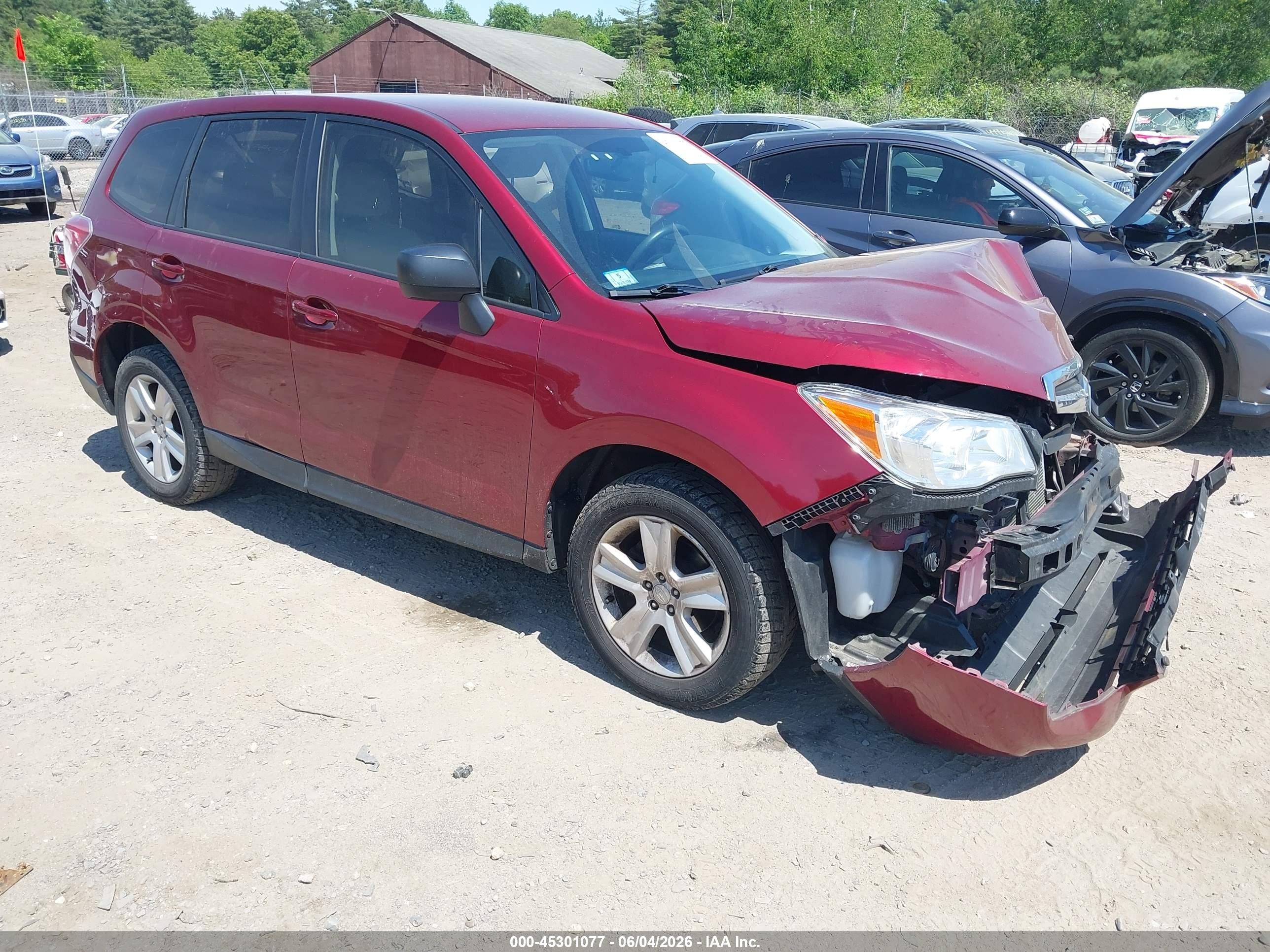 2015 Subaru Forester 2.5i Red vin: JF2SJAAC9FH821047
