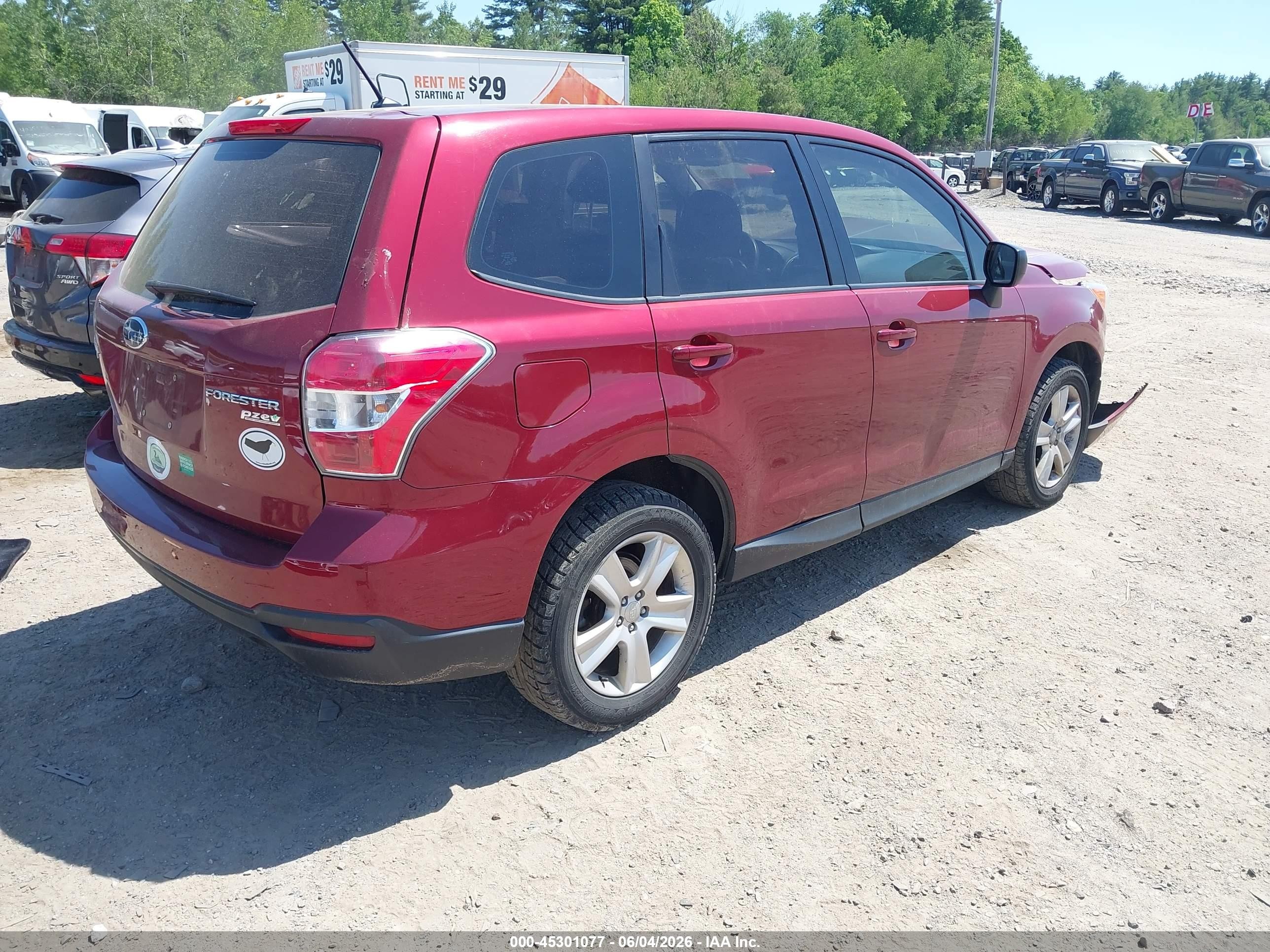 2015 Subaru Forester 2.5i Red vin: JF2SJAAC9FH821047