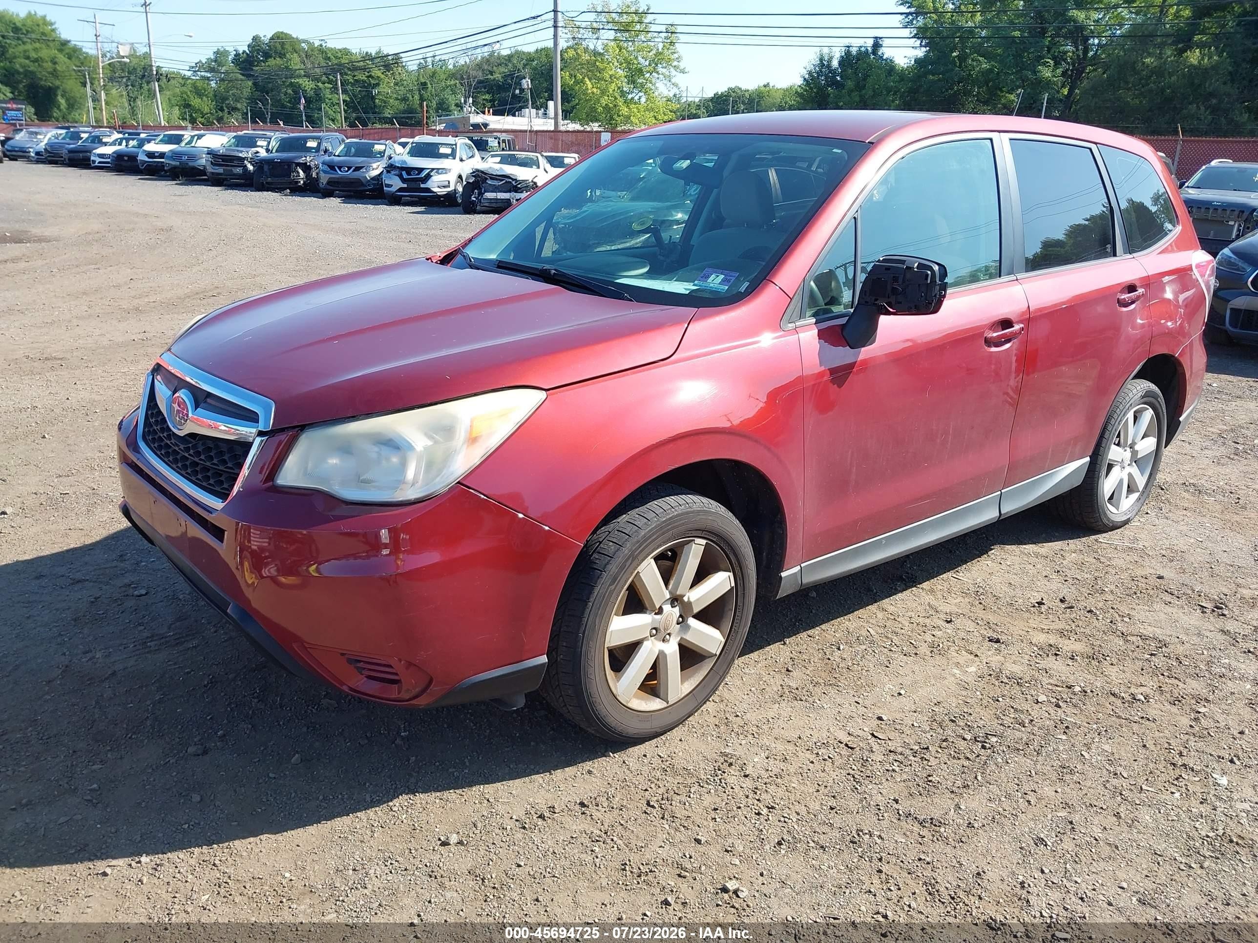 2014 Subaru Forester 2.5i Red vin: JF2SJAACXEH405524