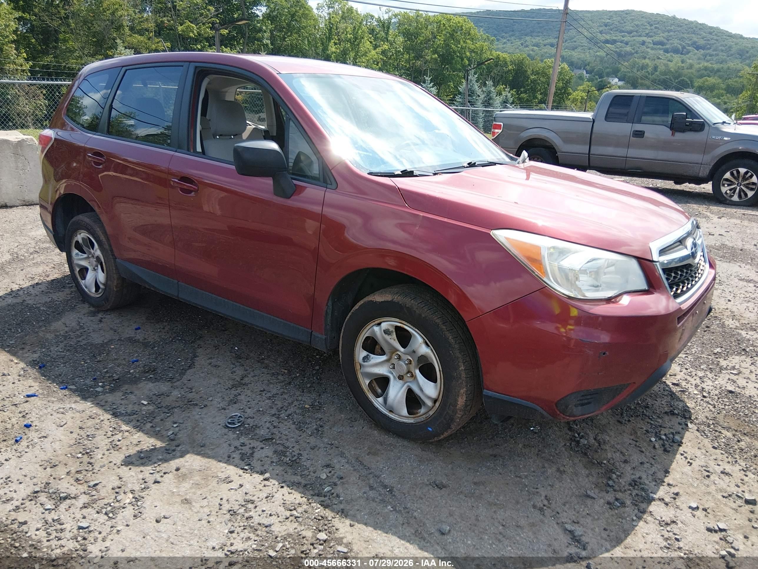 2015 Subaru Forester 2.5i Темно-бордовый vin: JF2SJAACXFH497848