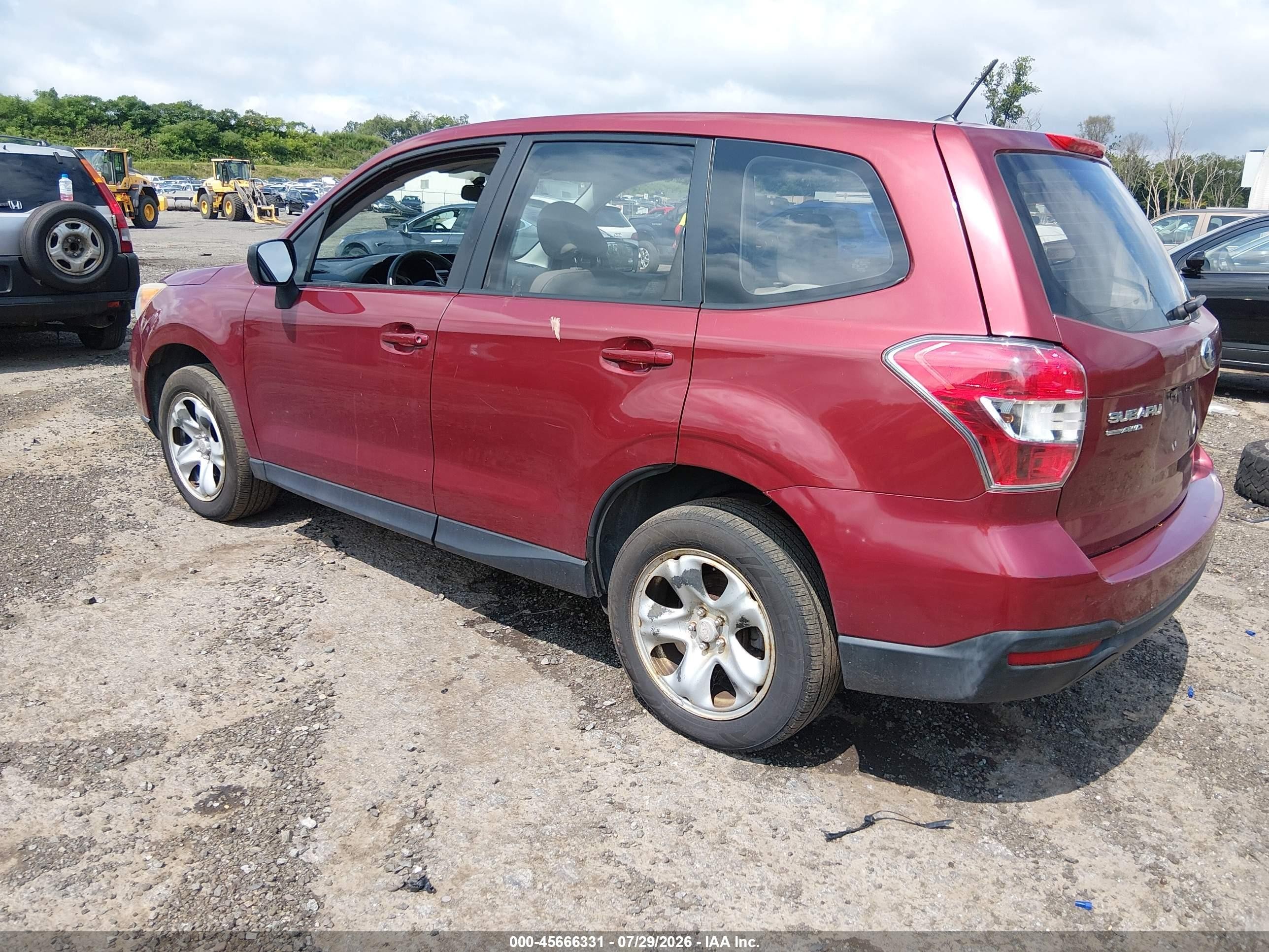 2015 Subaru Forester 2.5i Maroon vin: JF2SJAACXFH497848