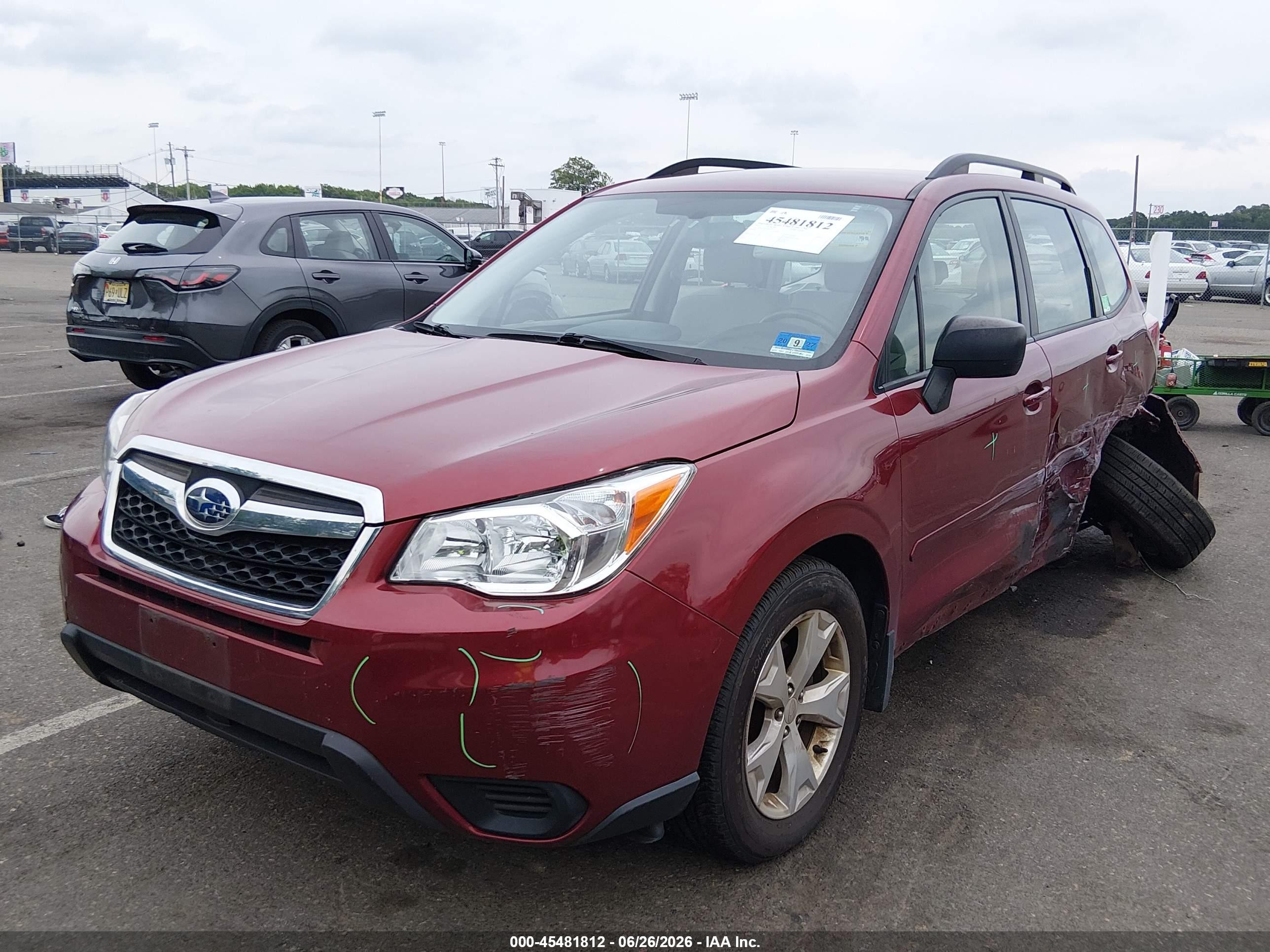 2015 Subaru Forester 2.5i Red vin: JF2SJABC0FH816771