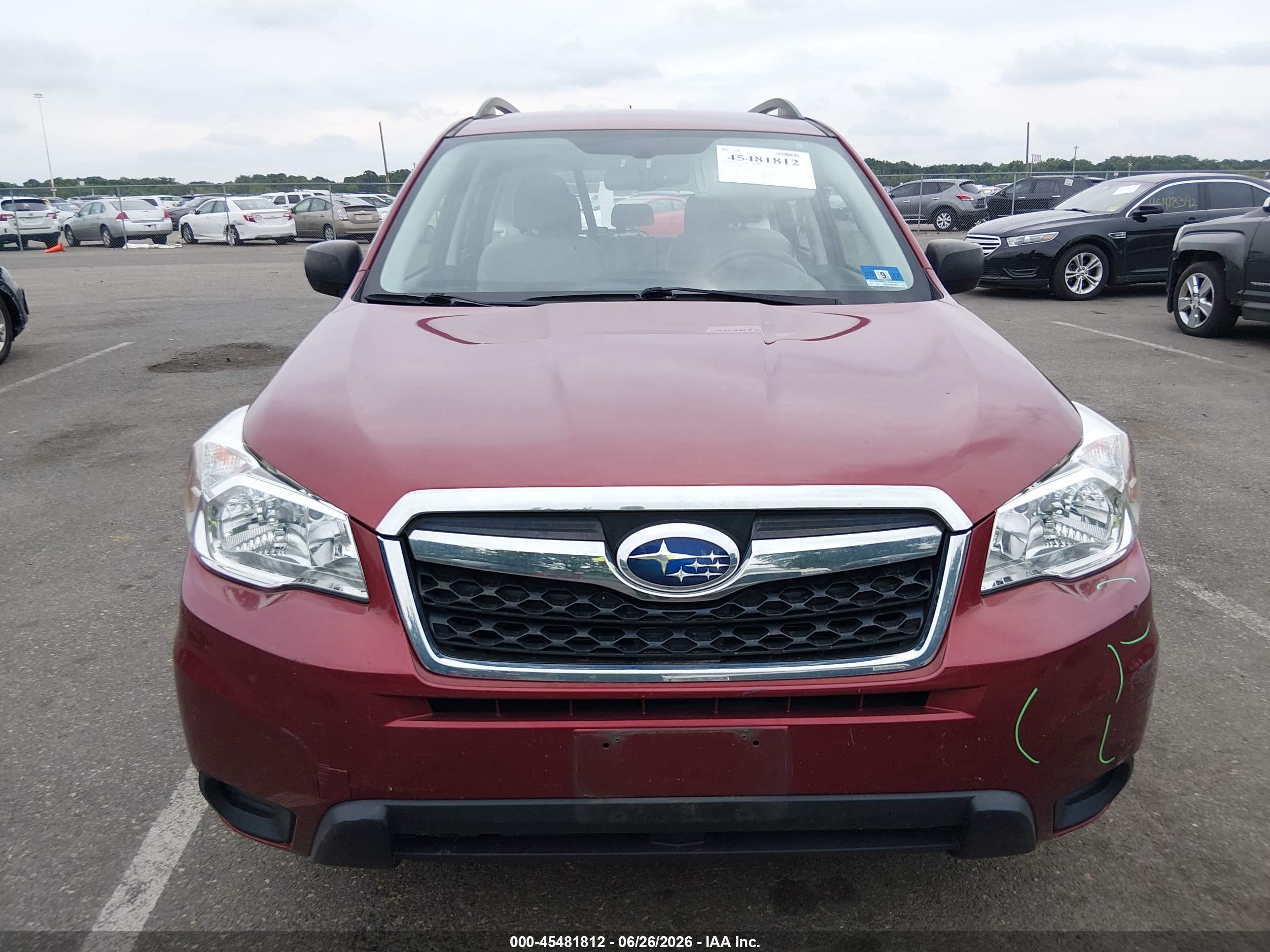 2015 Subaru Forester 2.5i Red vin: JF2SJABC0FH816771