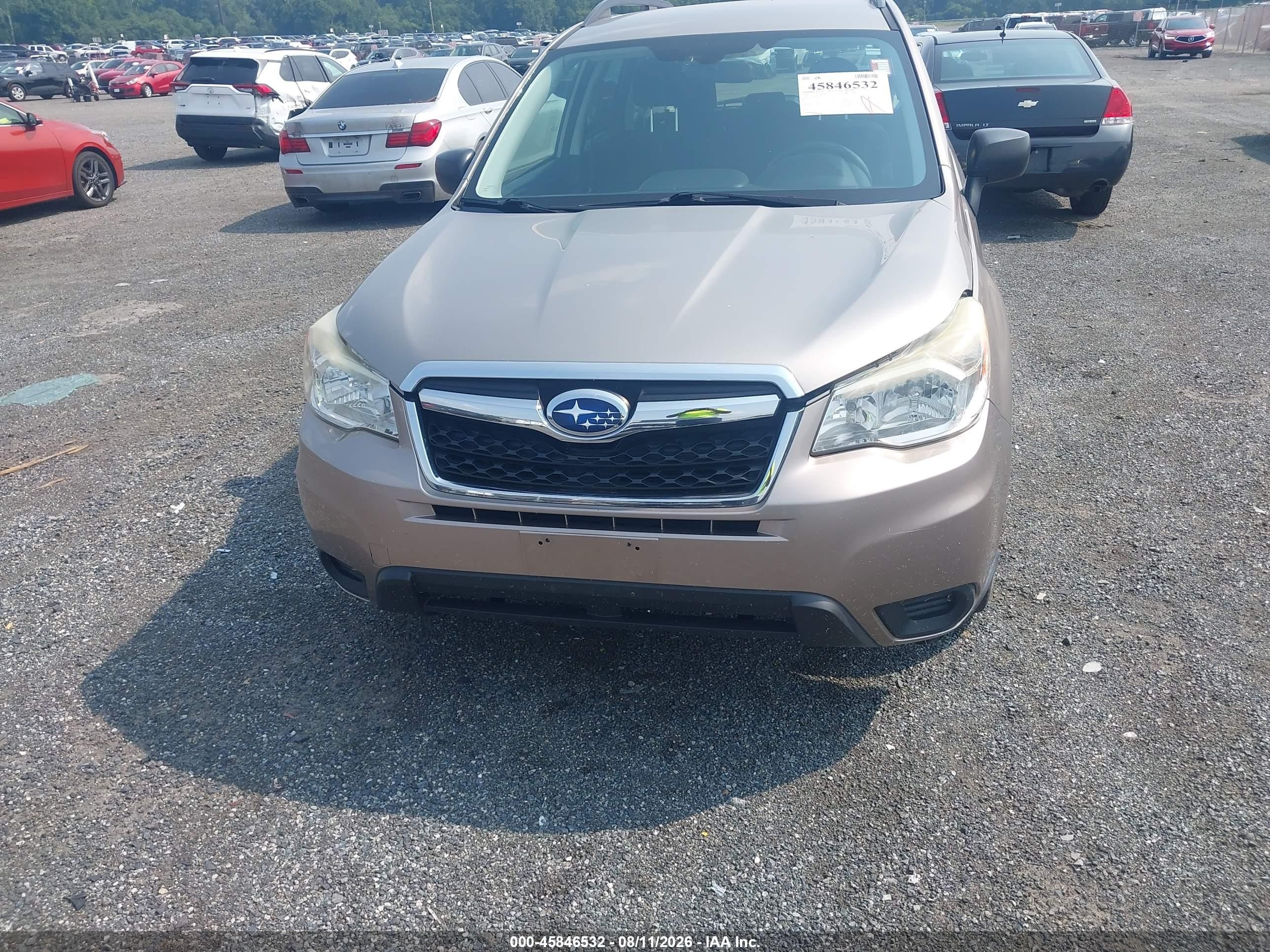 2015 Subaru Forester 2.5i Бежевый vin: JF2SJABC1FH595391