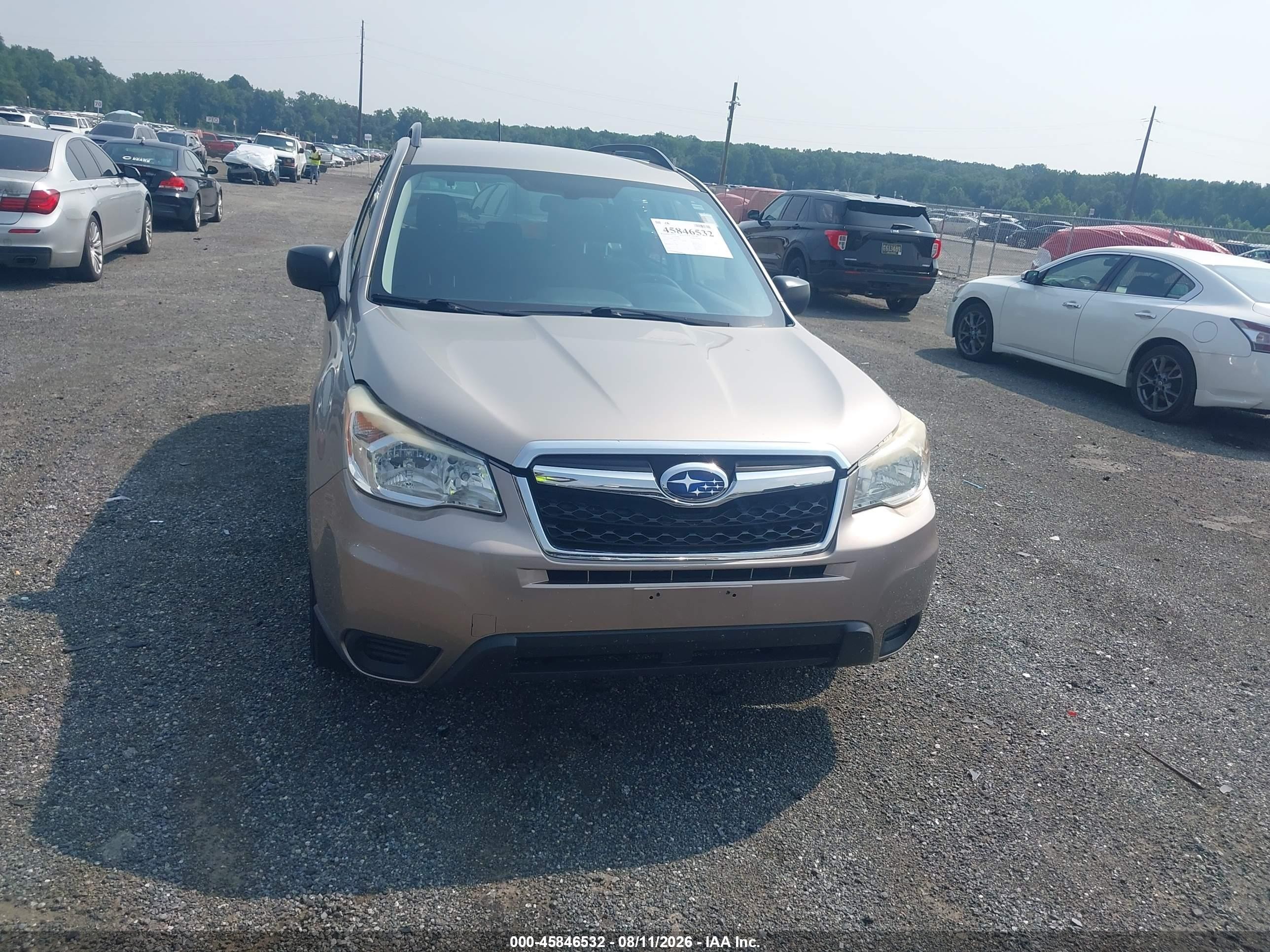 2015 Subaru Forester 2.5i Бежевый vin: JF2SJABC1FH595391