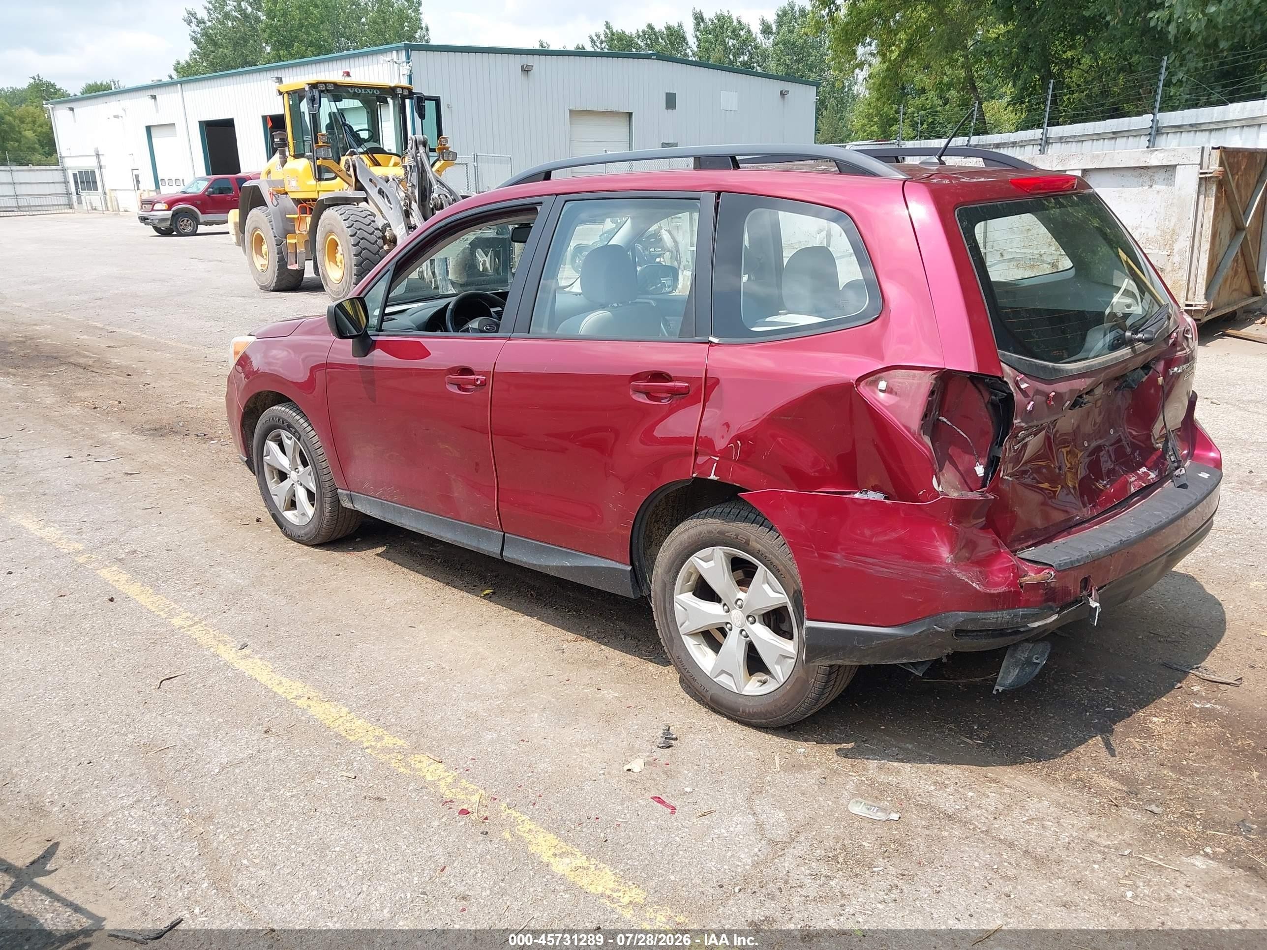 2015 Subaru Forester 2.5i Maroon vin: JF2SJABC2FH548354