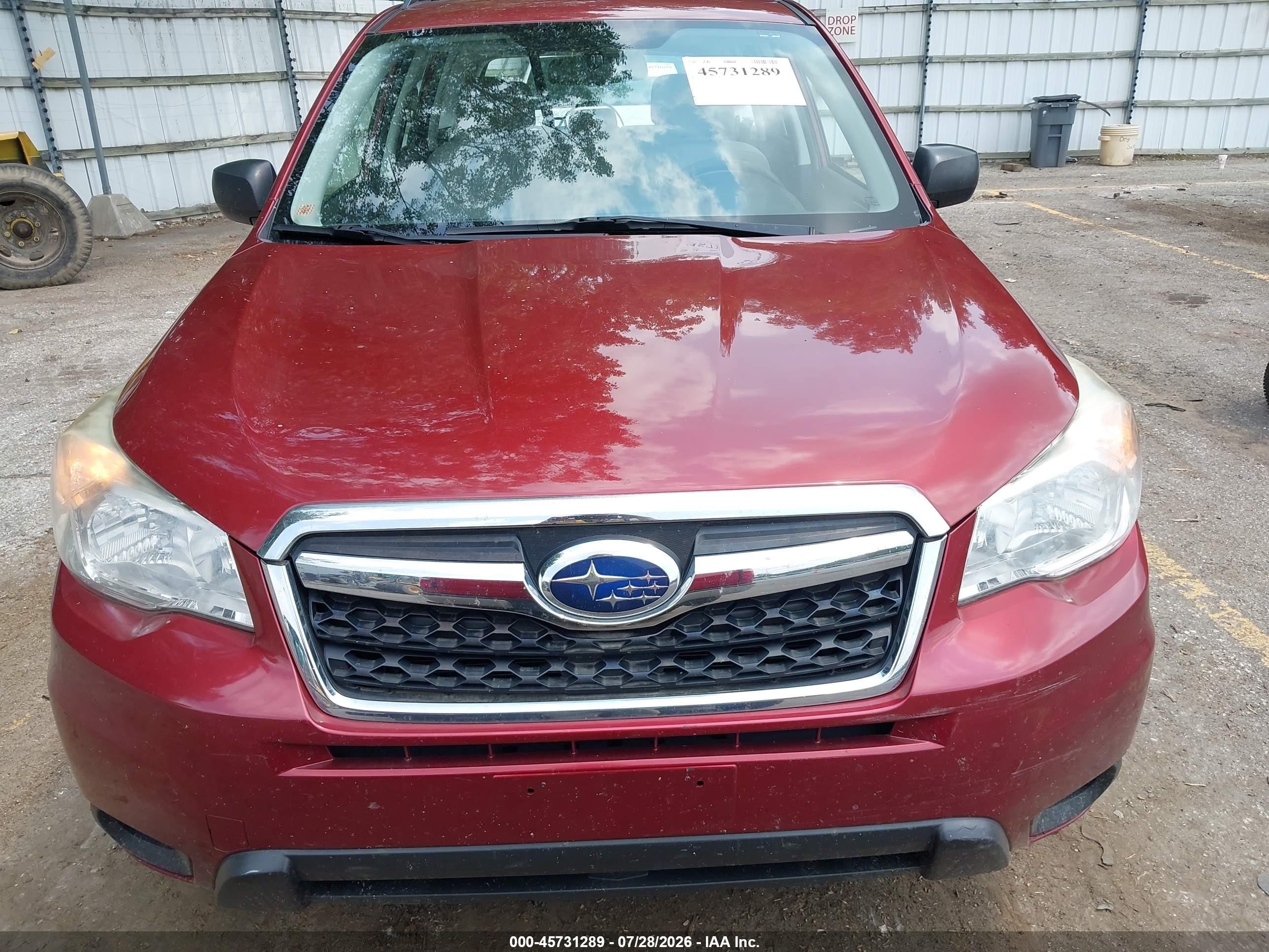 2015 Subaru Forester 2.5i Maroon vin: JF2SJABC2FH548354