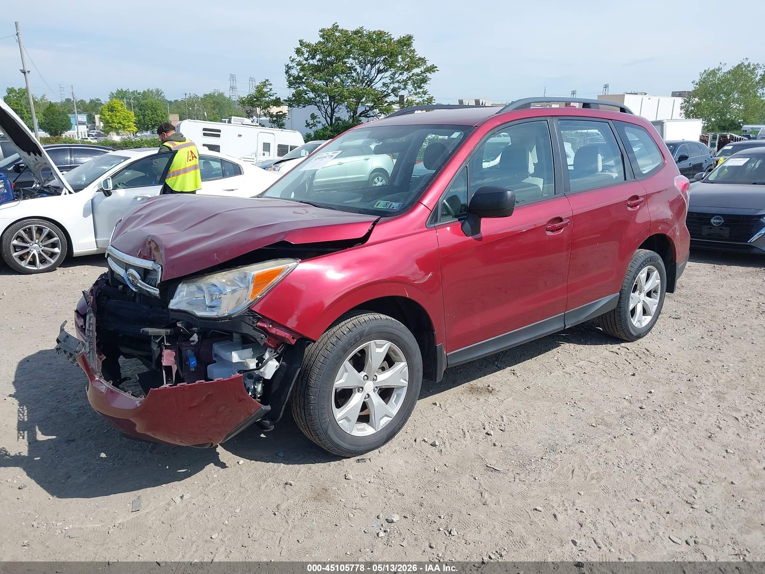 2016 Subaru Forester 2.5i Burgundy vin: JF2SJABC2GH567858