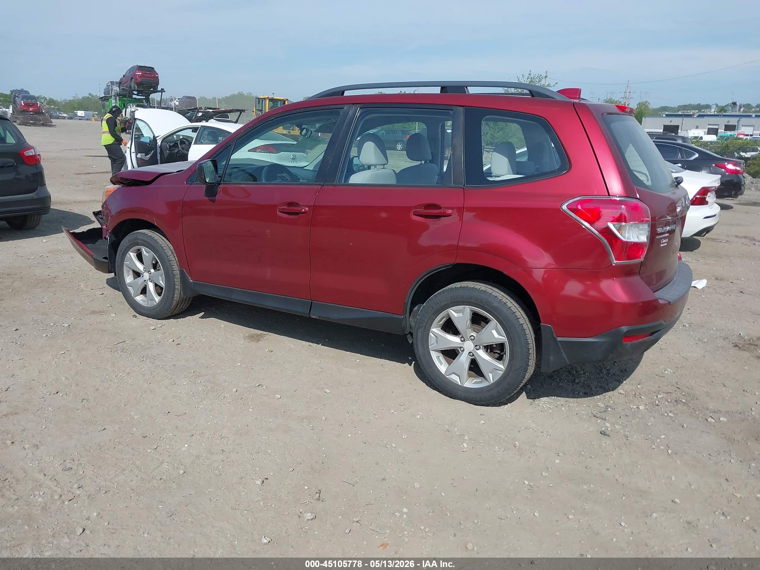 2016 Subaru Forester 2.5i Burgundy vin: JF2SJABC2GH567858