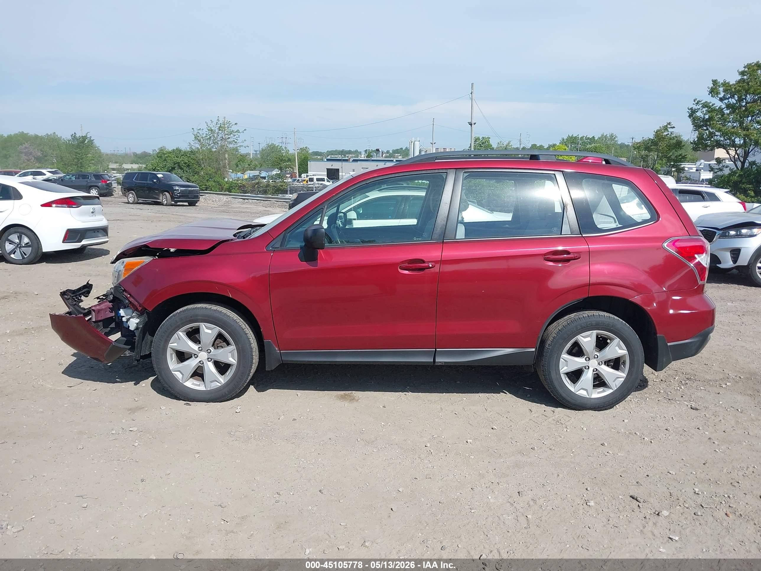 2016 Subaru Forester 2.5i Burgundy vin: JF2SJABC2GH567858
