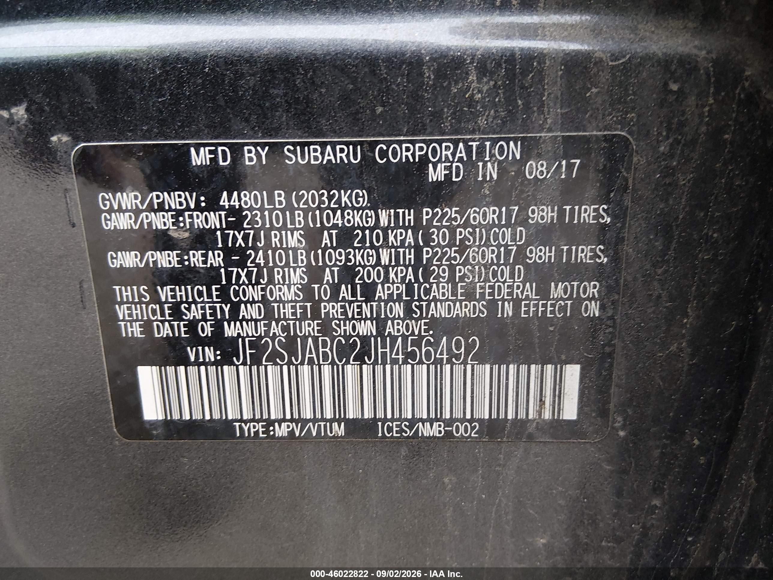 2018 Subaru Forester 2.5i Navy vin: JF2SJABC2JH456492