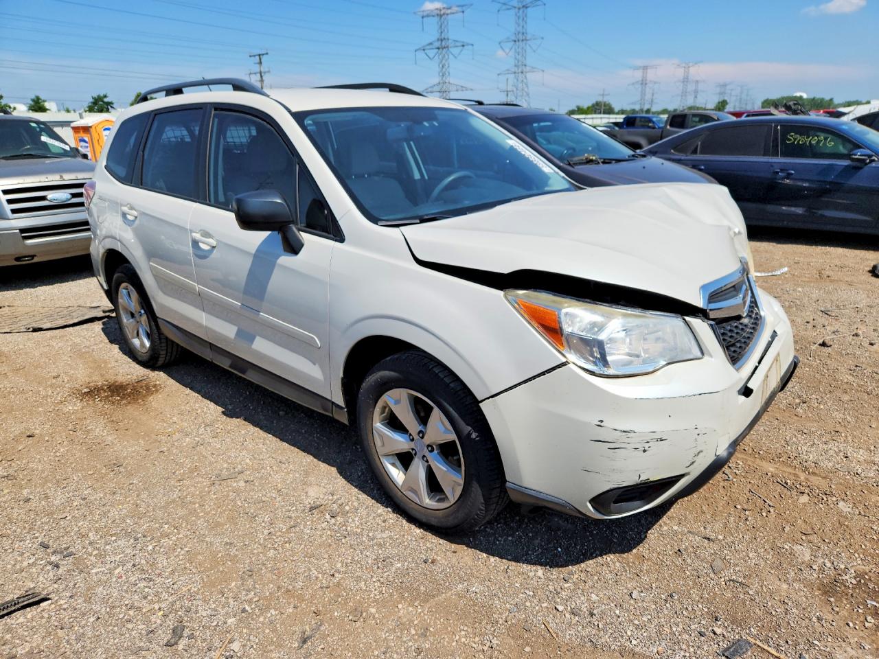 2015 Subaru Forester 2.5i Белый vin: JF2SJABC4FH443007