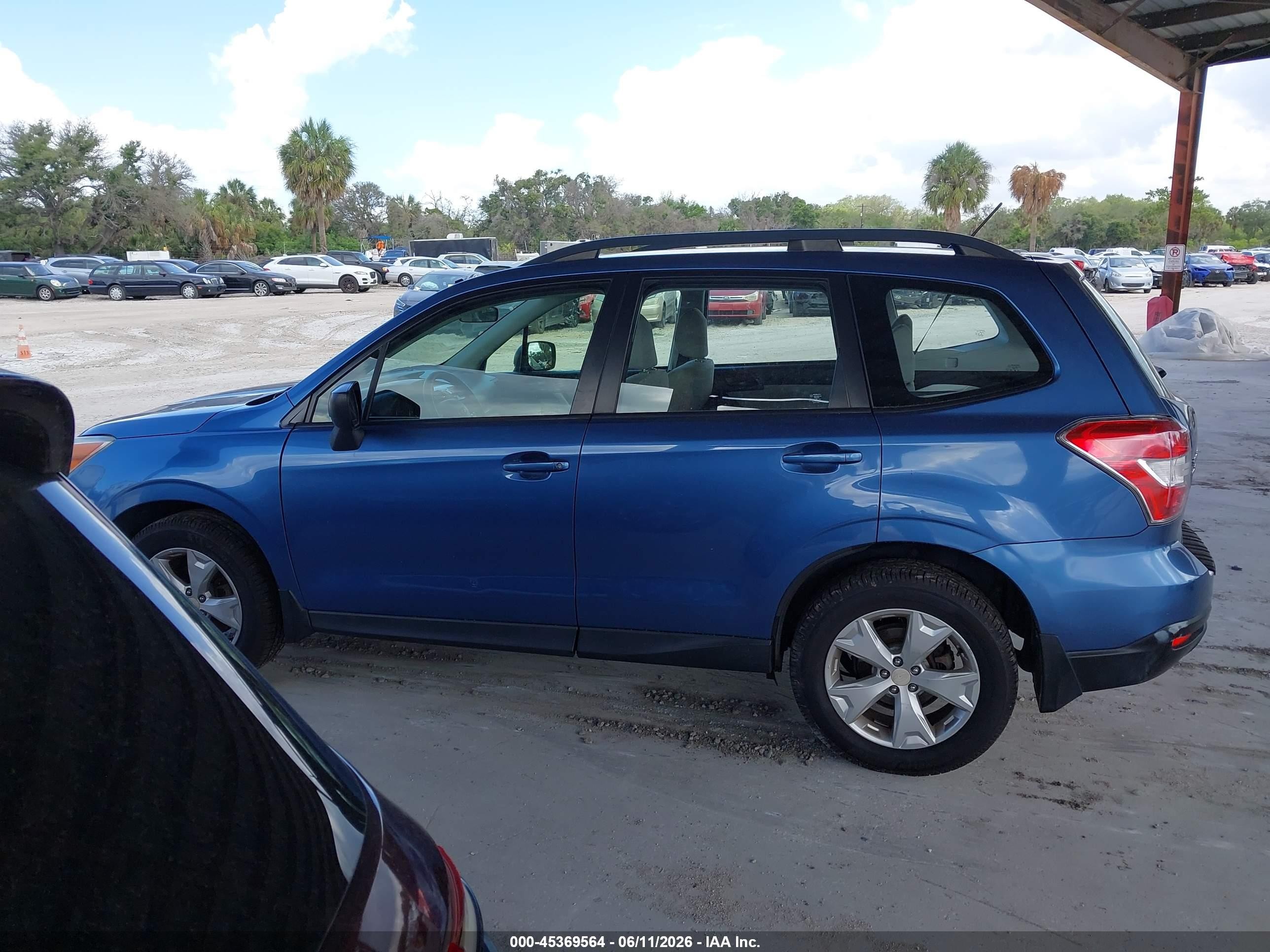2015 Subaru Forester 2.5i Blue vin: JF2SJABC4FH536898