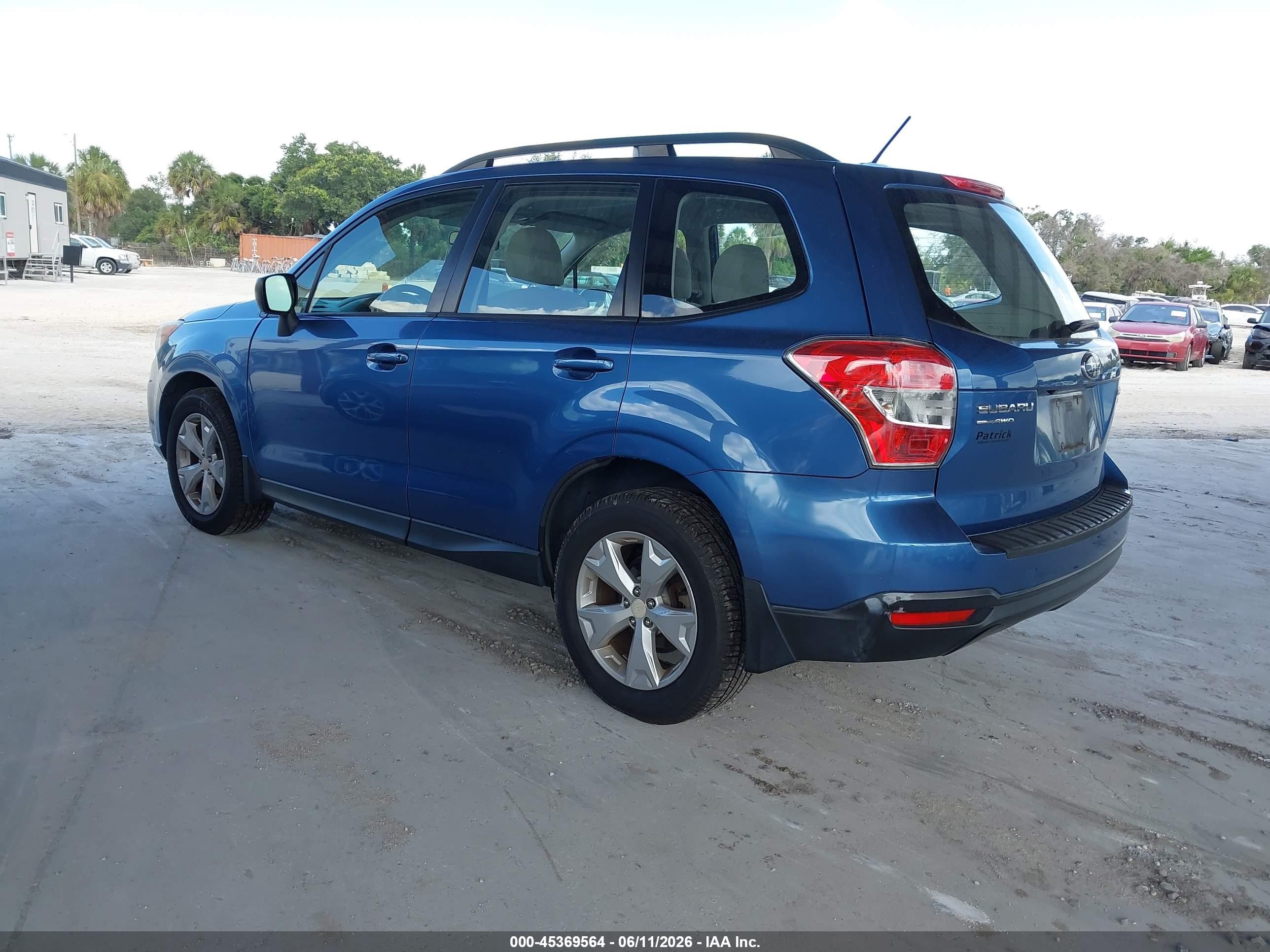 2015 Subaru Forester 2.5i Blue vin: JF2SJABC4FH536898