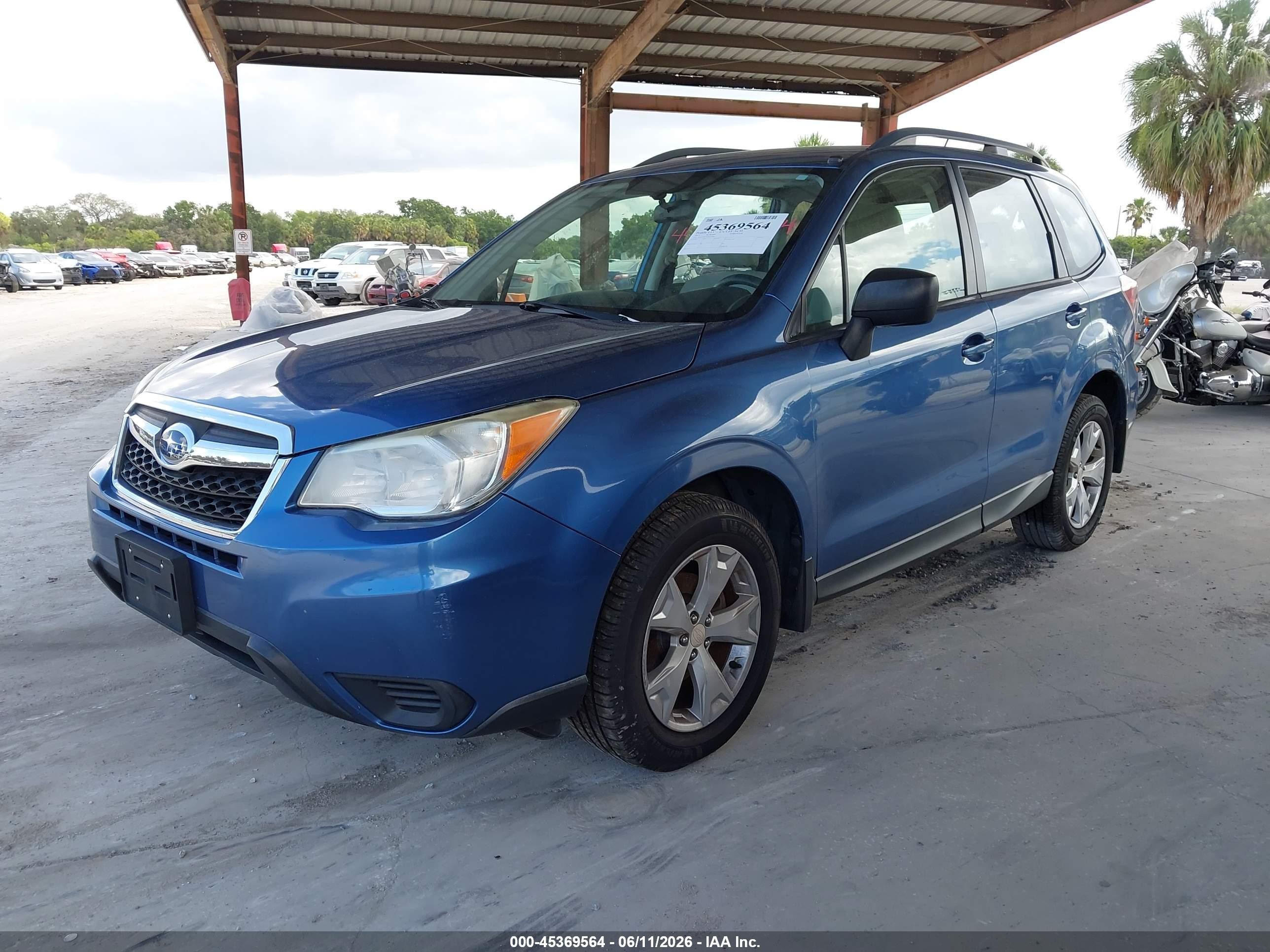 2015 Subaru Forester 2.5i Blue vin: JF2SJABC4FH536898