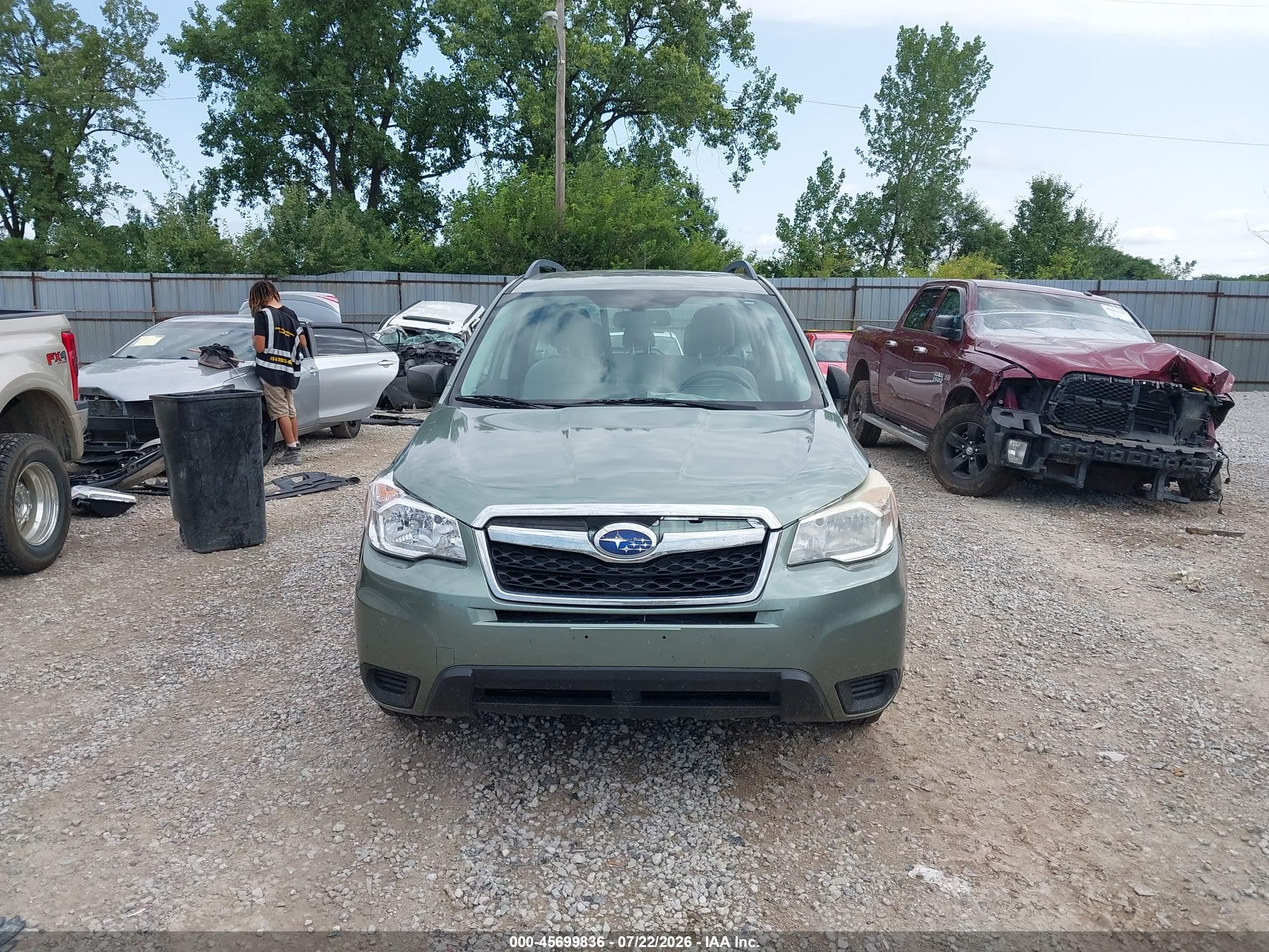 2015 Subaru Forester 2.5i Green vin: JF2SJABC4FH554706