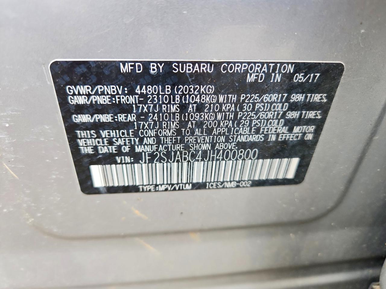 2018 Subaru Forester 2.5i Silver vin: JF2SJABC4JH400800