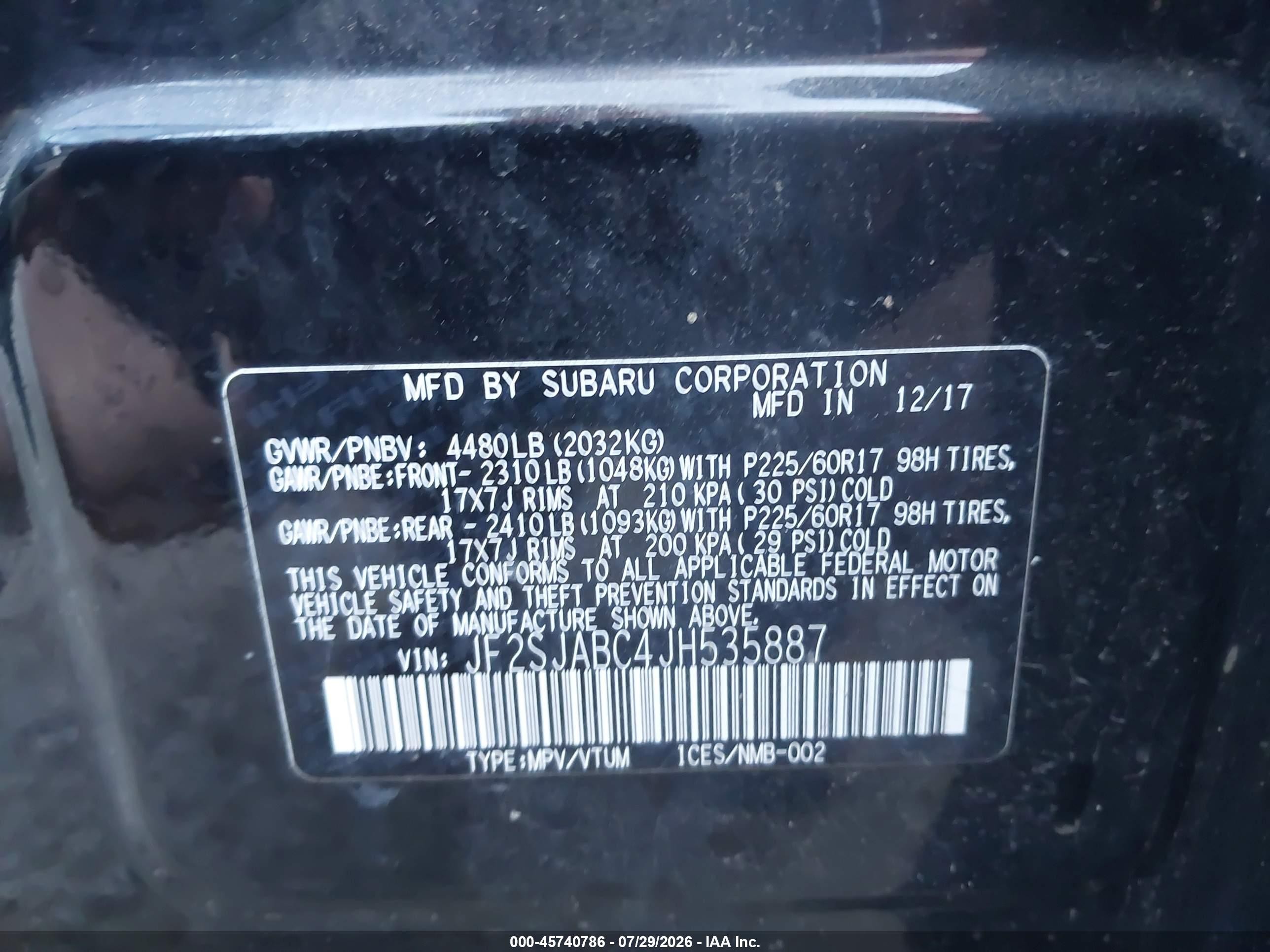 2018 Subaru Forester 2.5i Black vin: JF2SJABC4JH535887