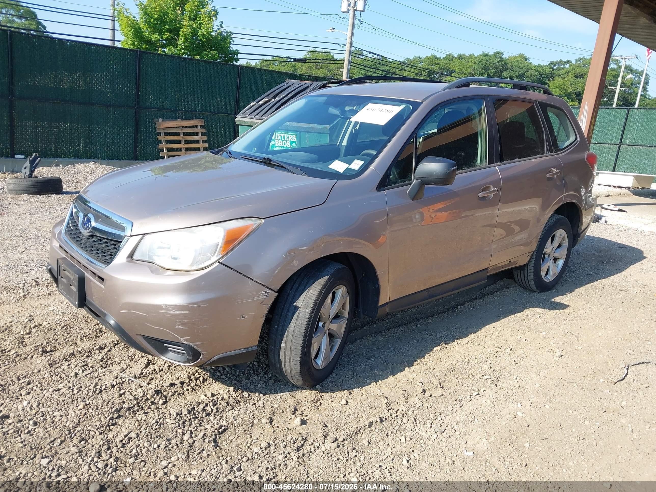 2015 Subaru Forester 2.5i Бежевый vin: JF2SJABC5FH545562