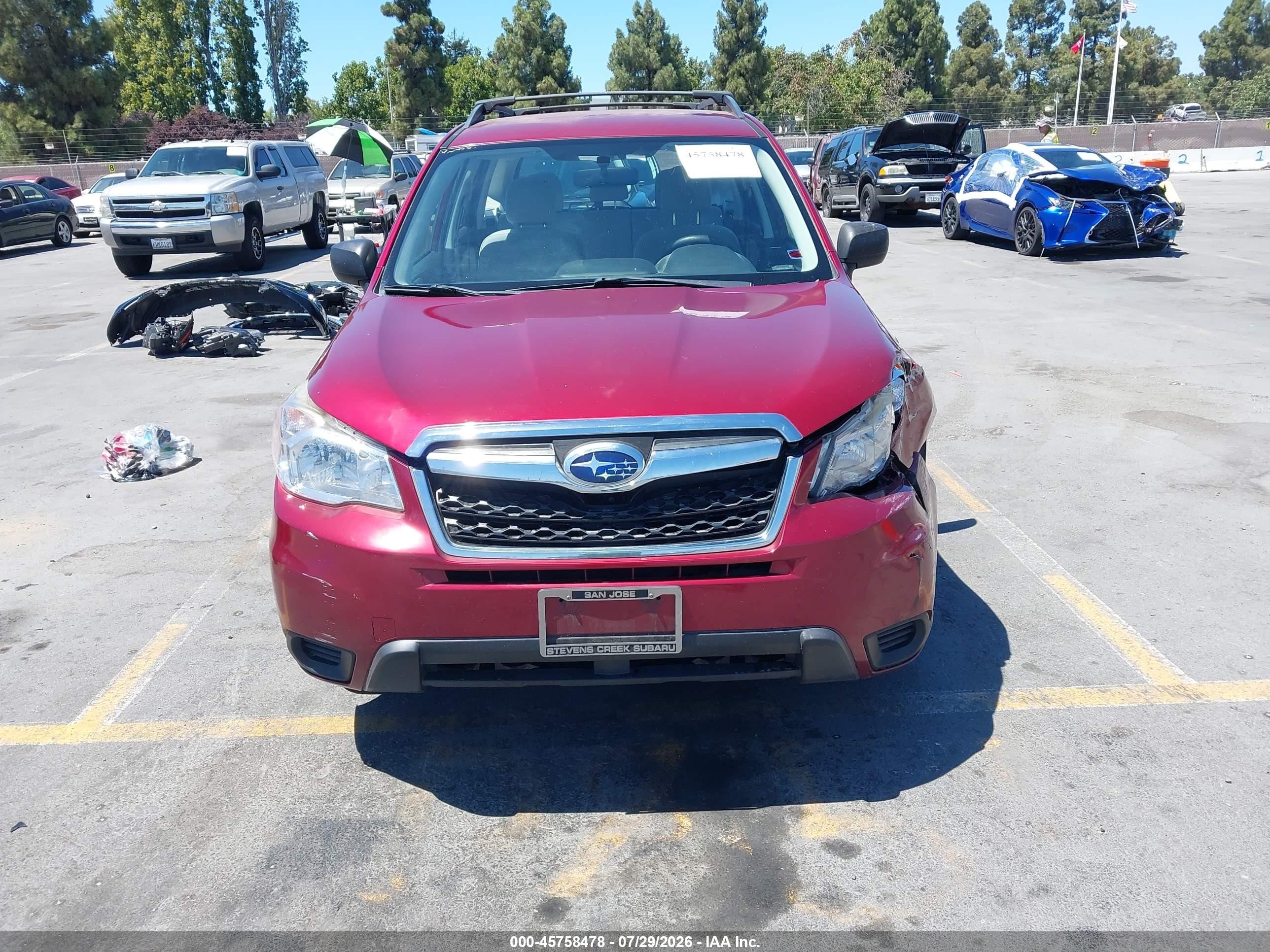 2015 Subaru Forester 2.5i Maroon vin: JF2SJABC5FH841780