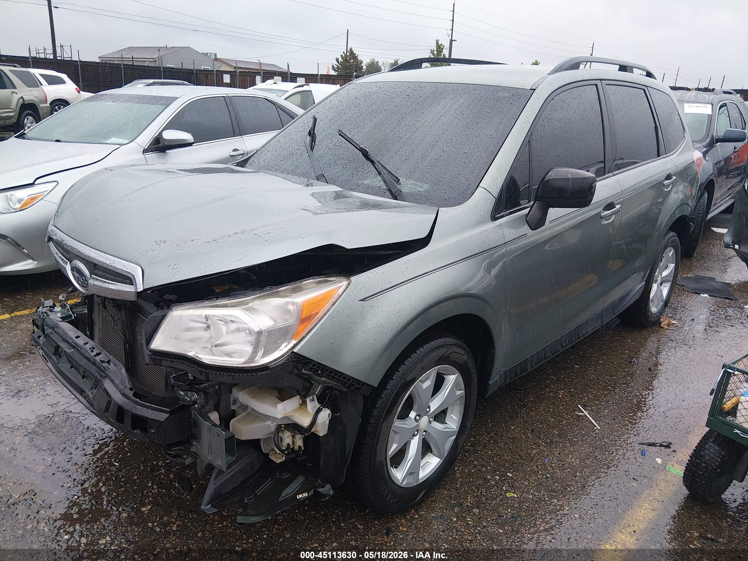 2015 Subaru Forester 2.5i Green vin: JF2SJABC6FH422885