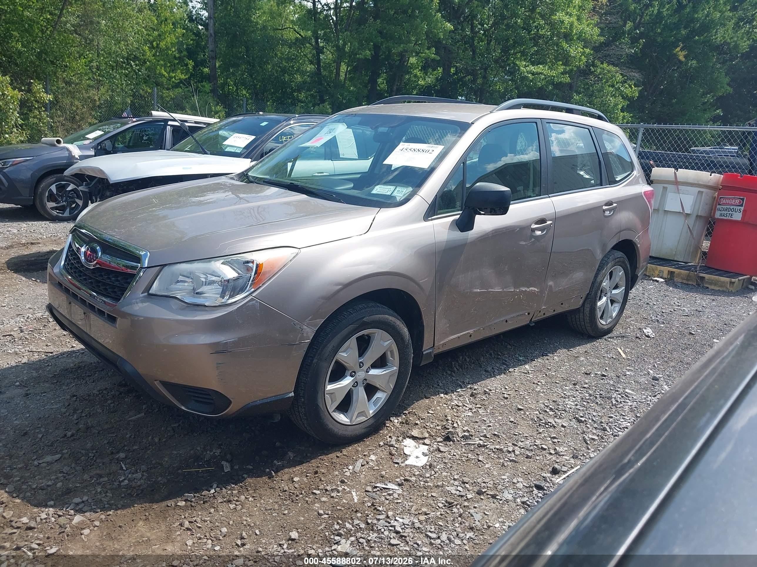 2015 Subaru Forester 2.5i Tan vin: JF2SJABC6FH467759