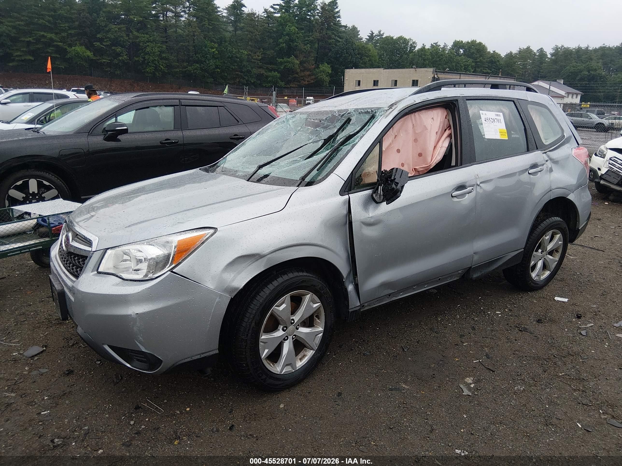 2015 Subaru Forester 2.5i Silver vin: JF2SJABC6FH514563