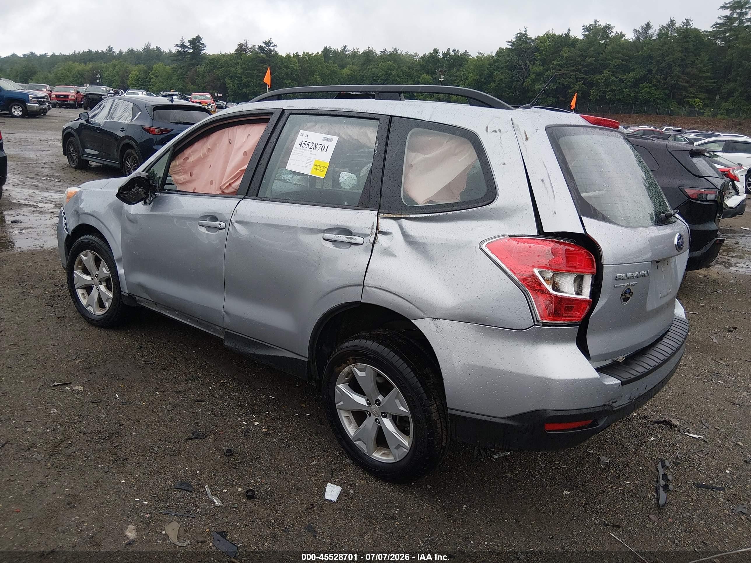 2015 Subaru Forester 2.5i Silver vin: JF2SJABC6FH514563