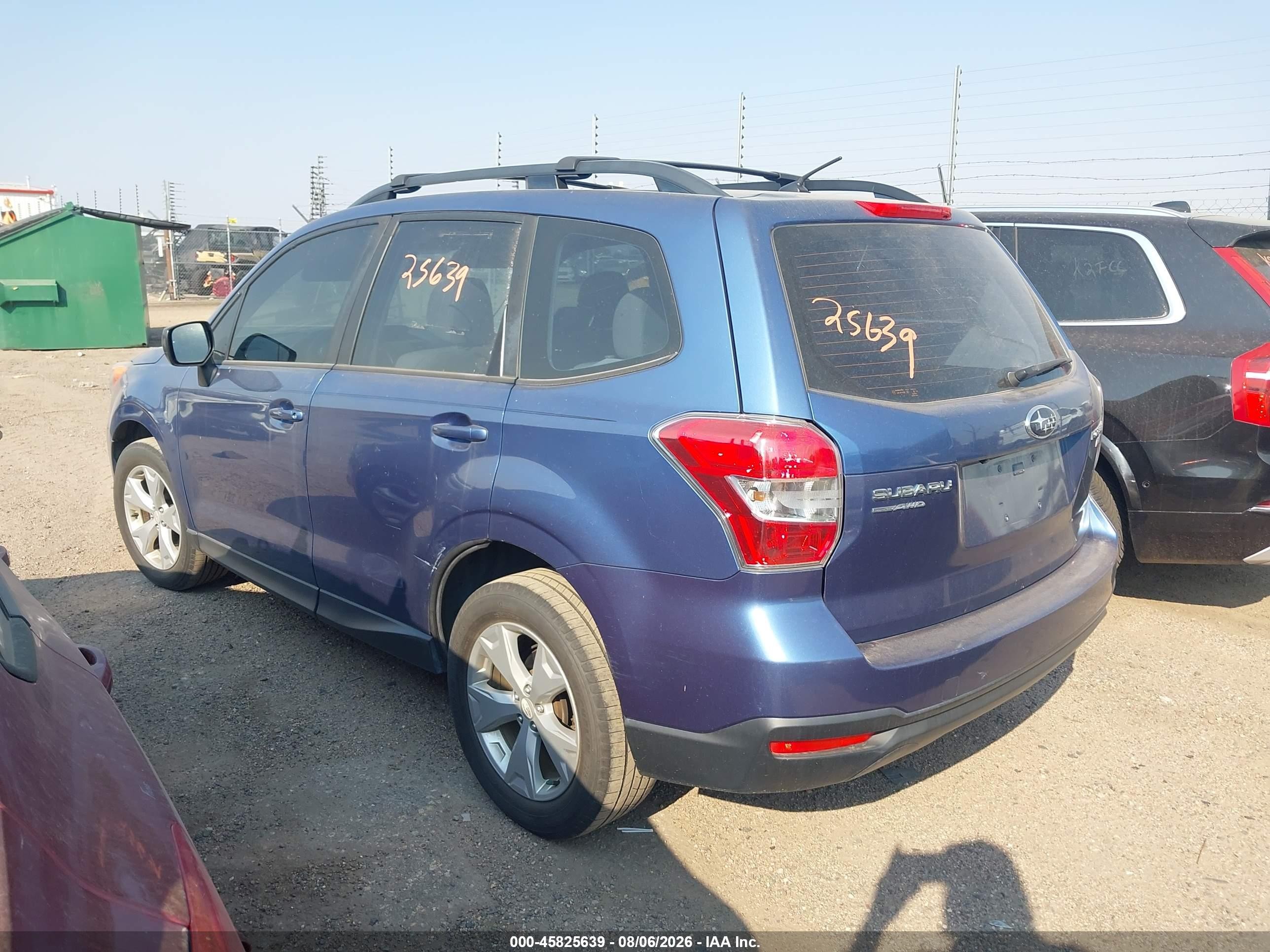 2015 Subaru Forester 2.5i Blue vin: JF2SJABC6FH553928